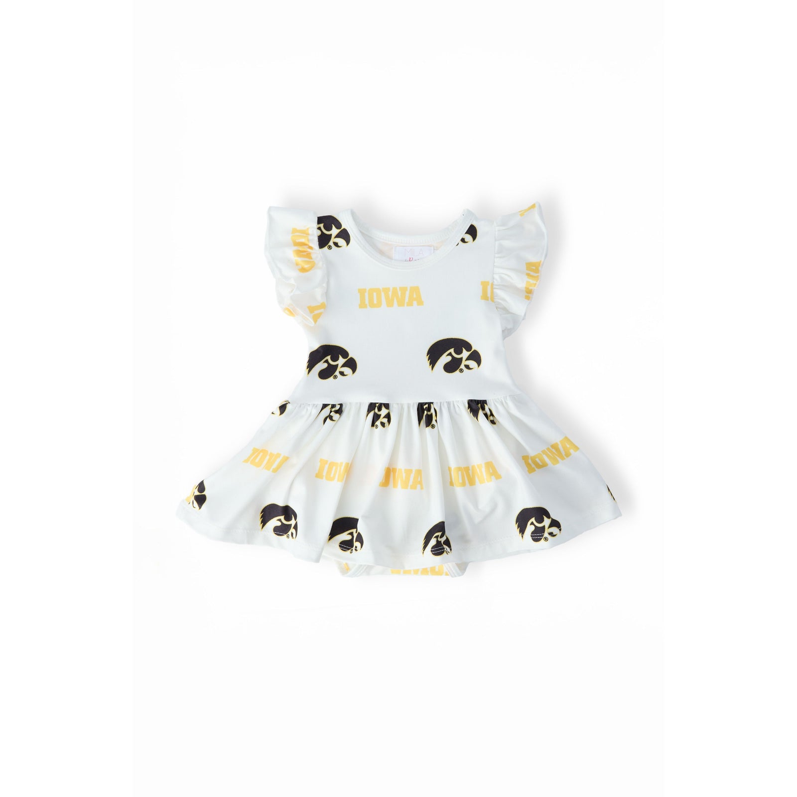 Iowa White Tigerhawk Flutter Twirl Bodysuit