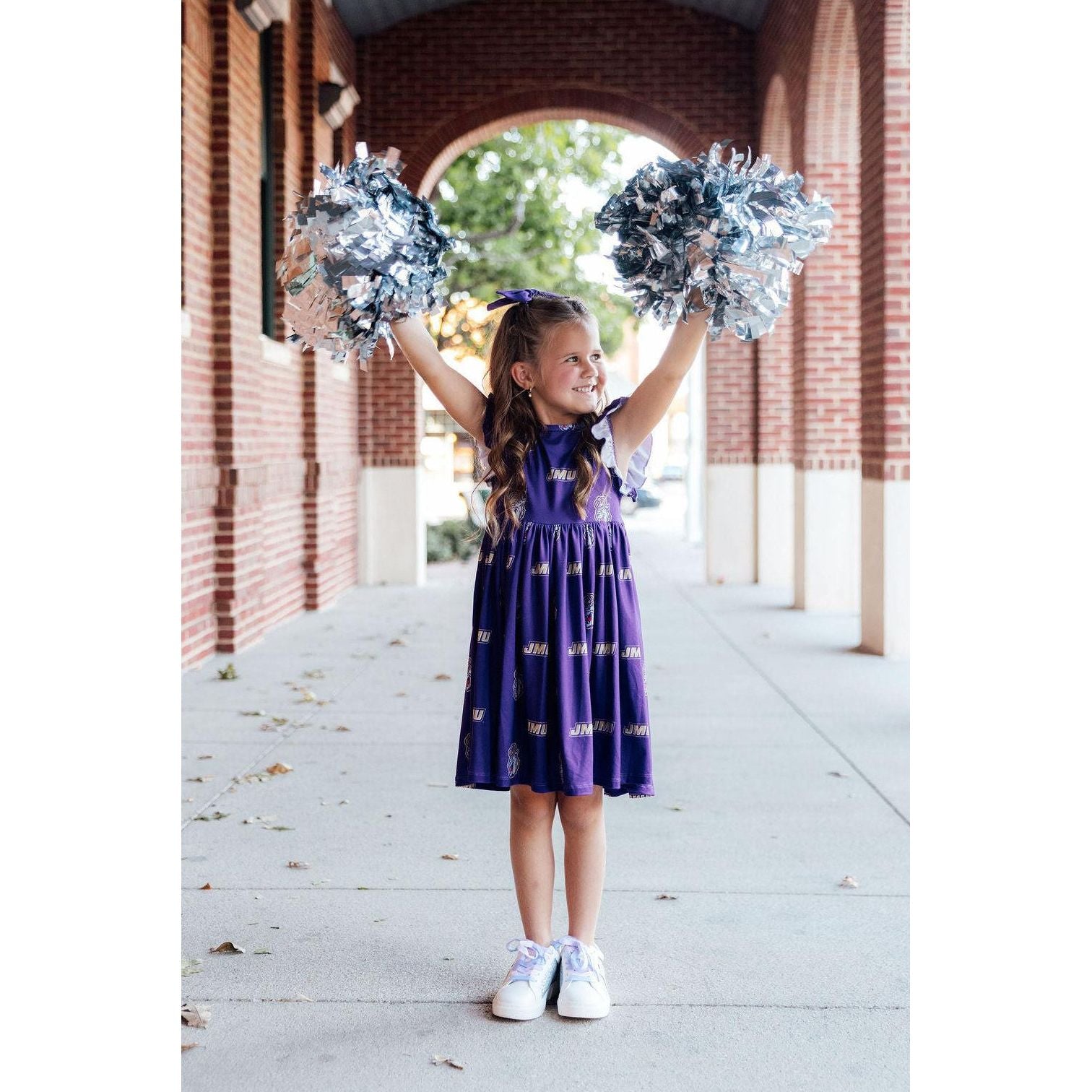 JMU Purple Duke Dog Flutter Twirl  Dress