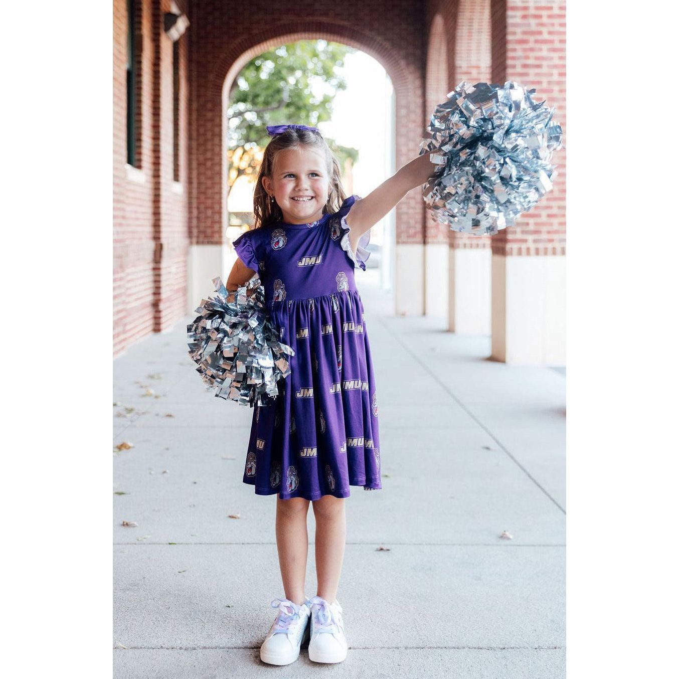 JMU Purple Duke Dog Flutter Twirl  Dress