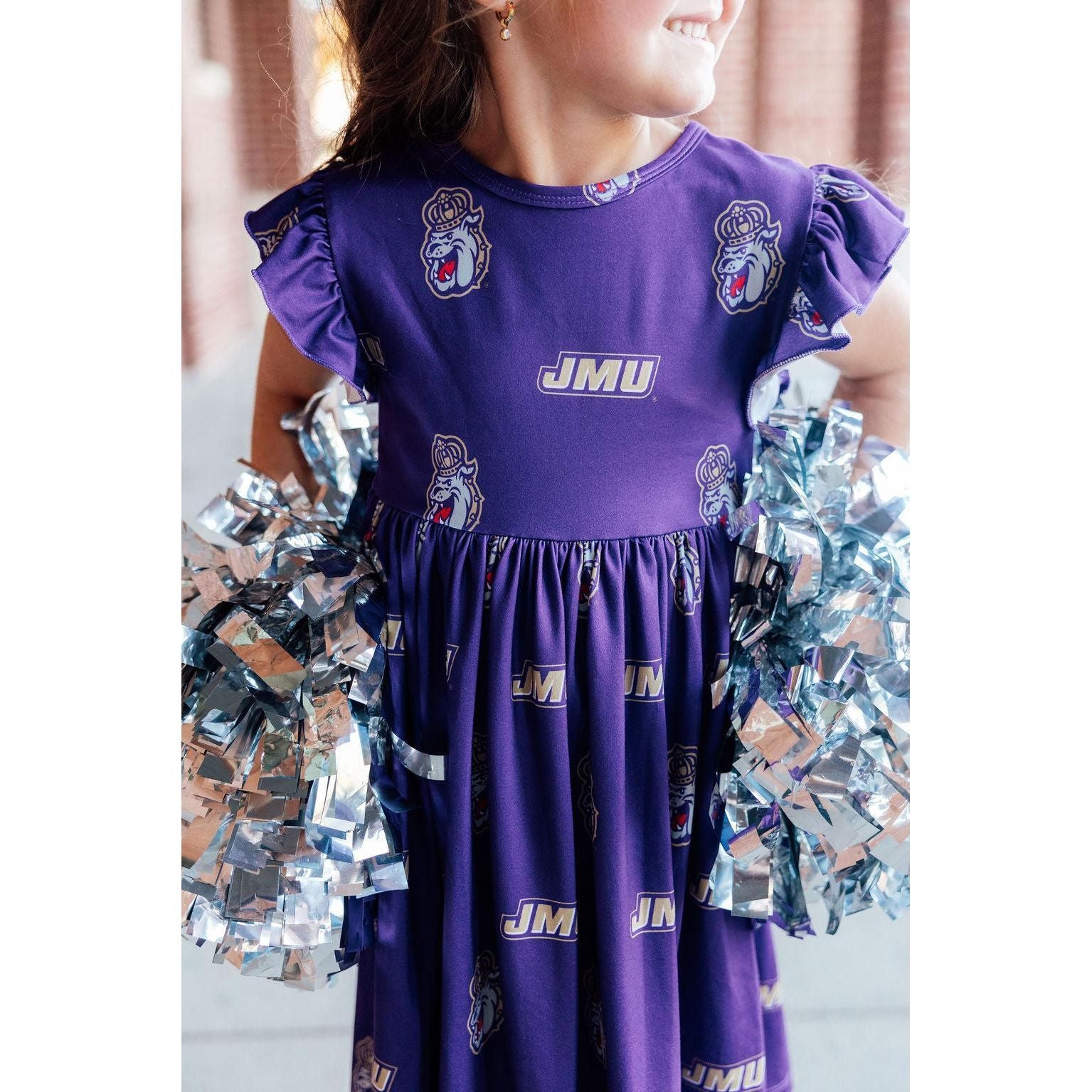 JMU Purple Duke Dog Flutter Twirl  Dress