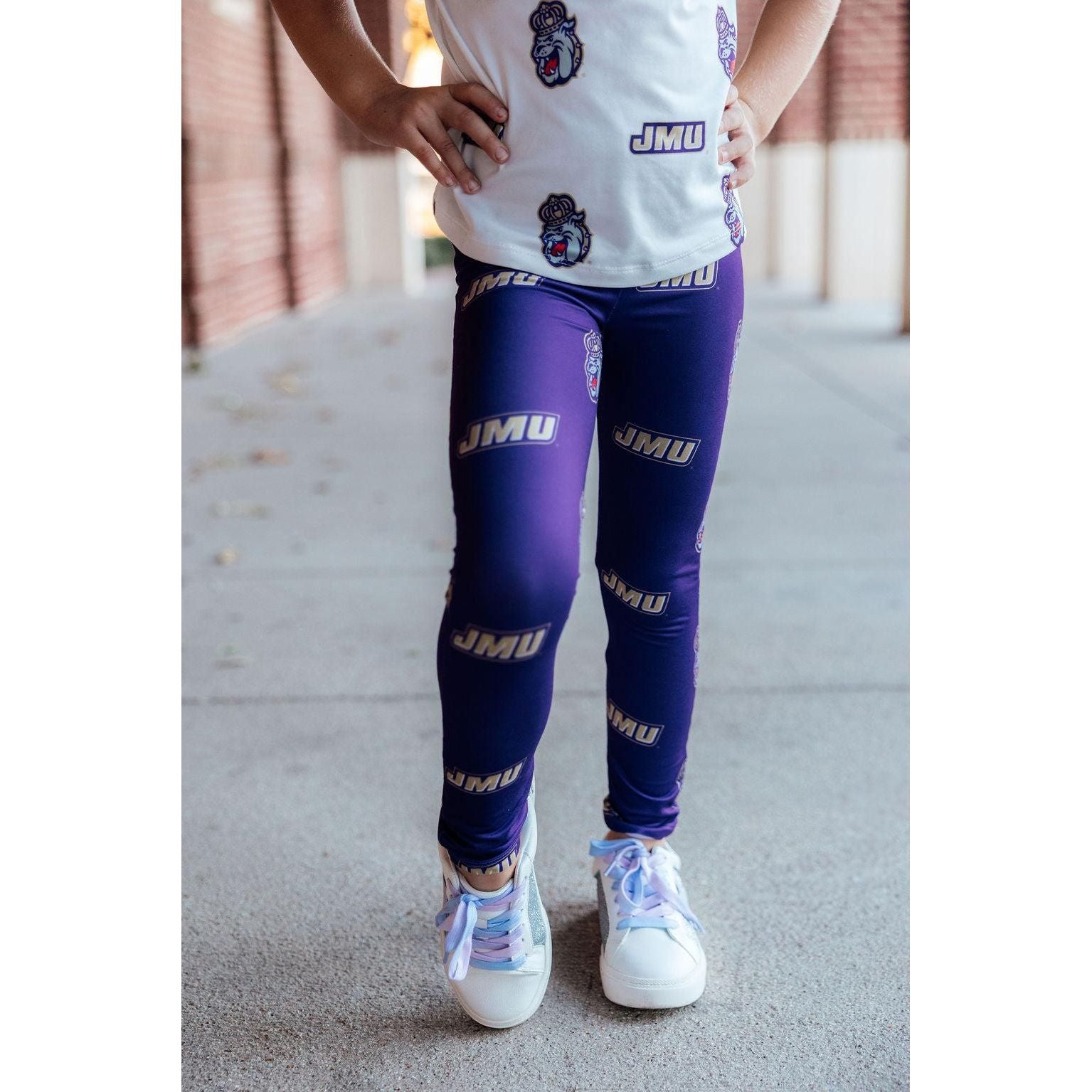 JMU Purple Duke Dog Leggings
