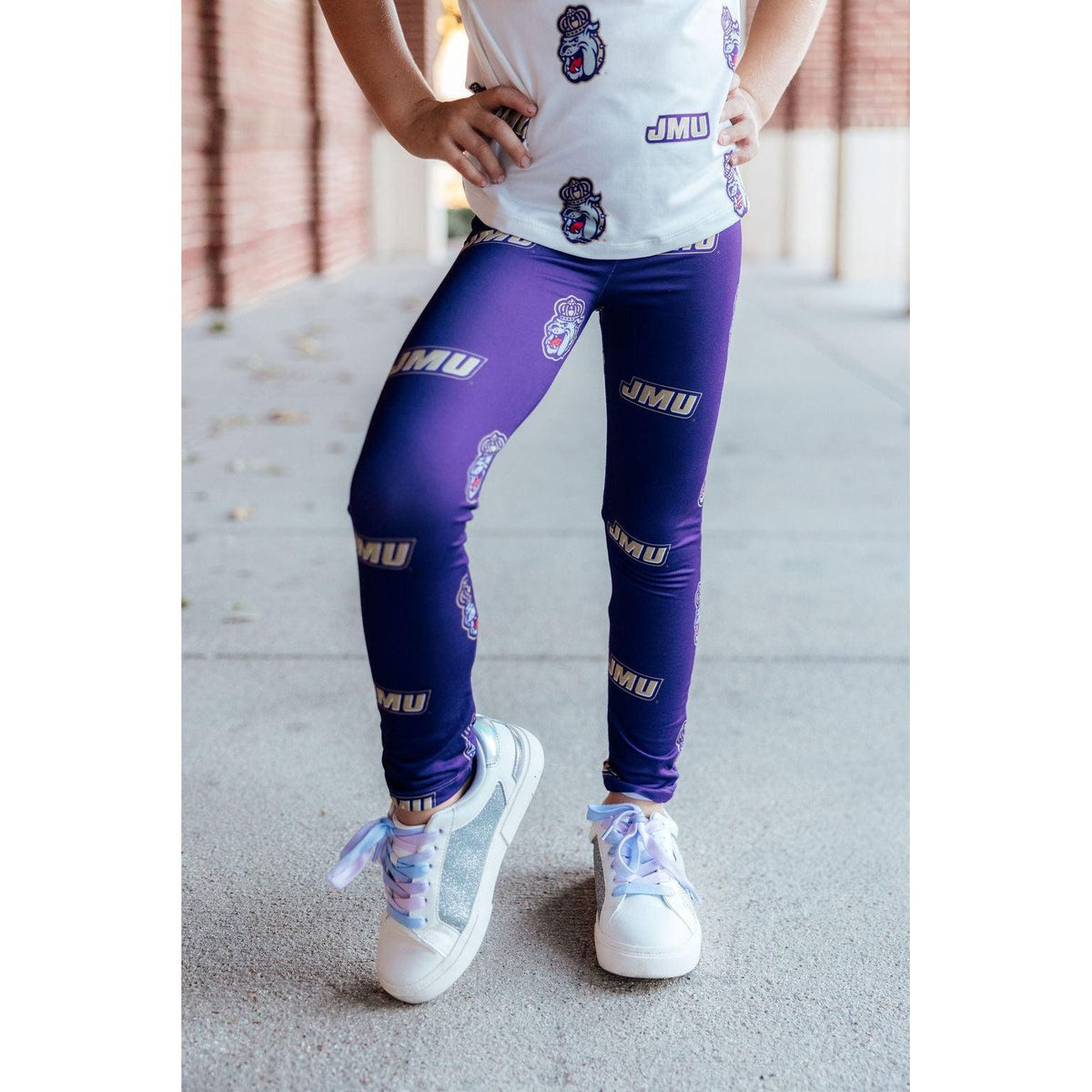 JMU Purple Duke Dog Leggings