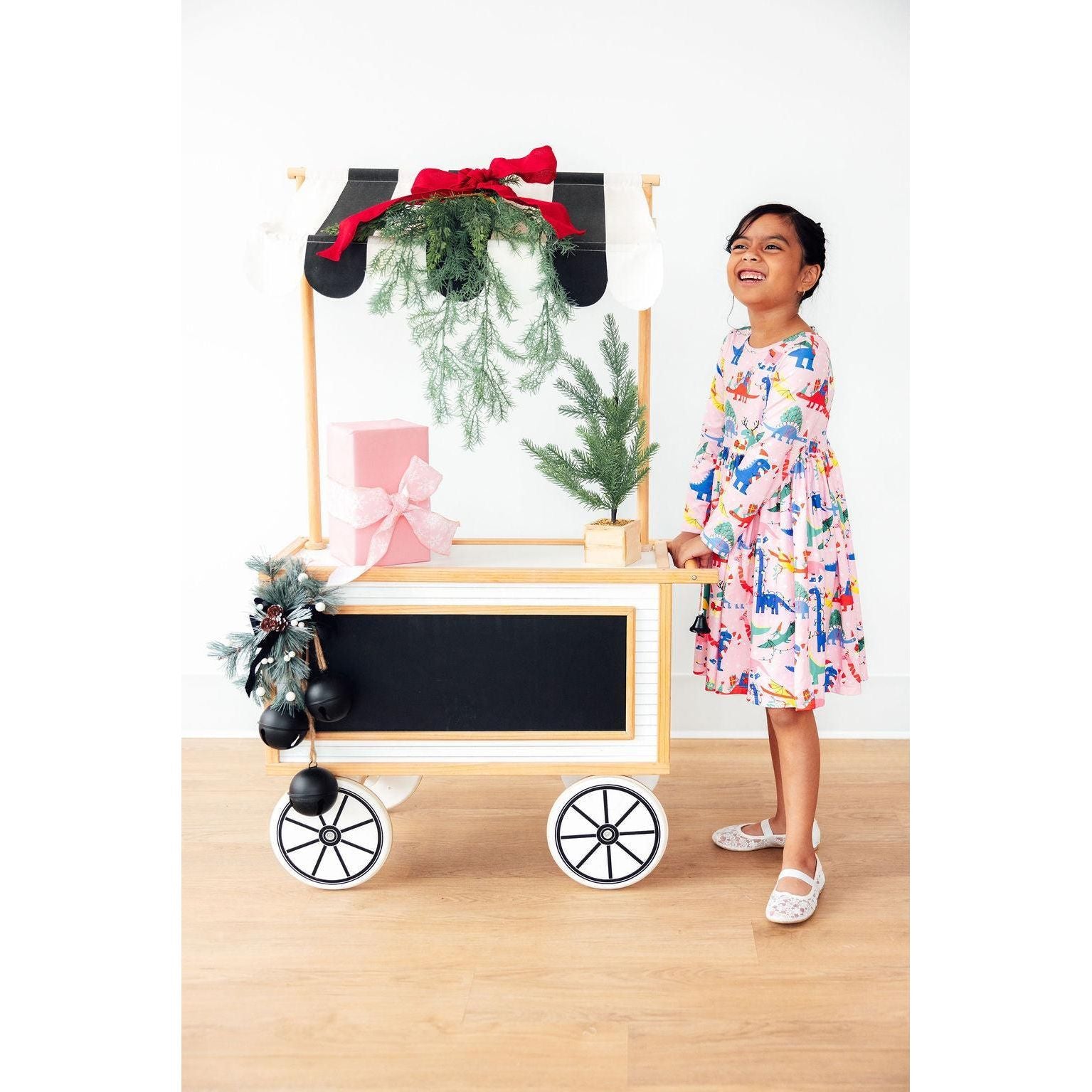 Jingle Saurus L/S Pocket Twirl Dress