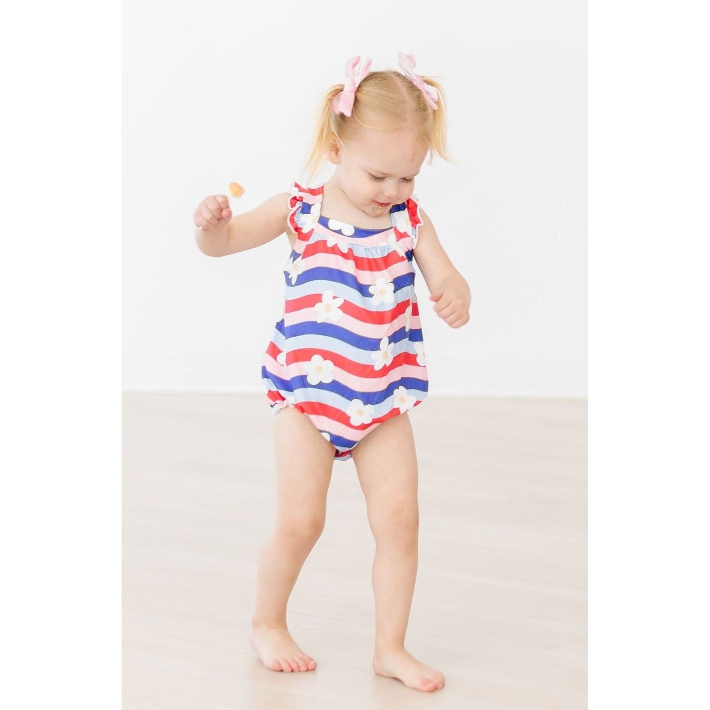 July Vibes Ruffle Cross Back Romper