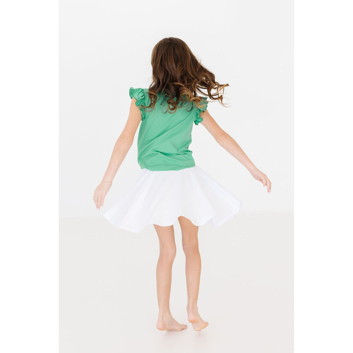 Kelly Green S/S Ruffle Tee