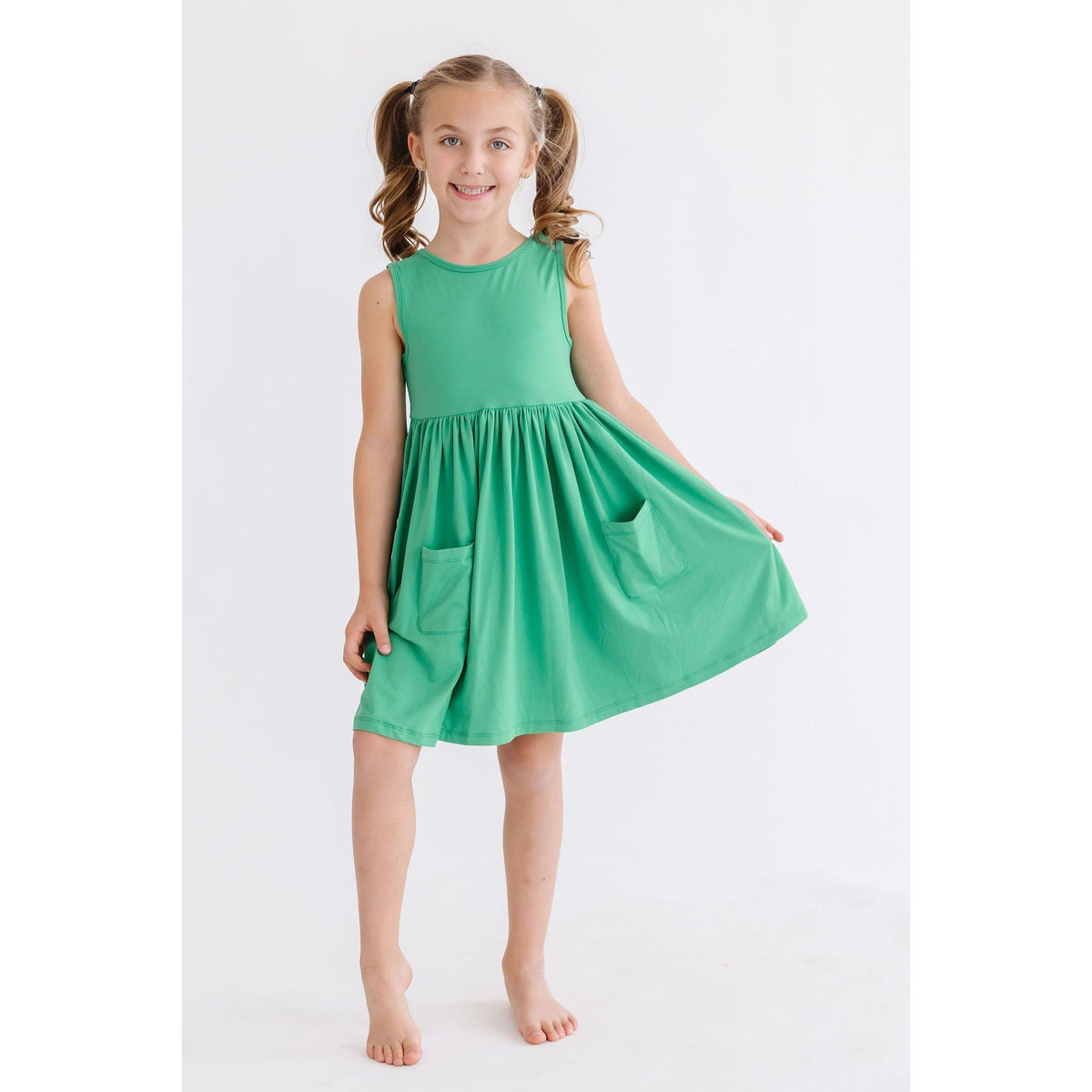 Kelly Green Tank Pocket Twirl Dress