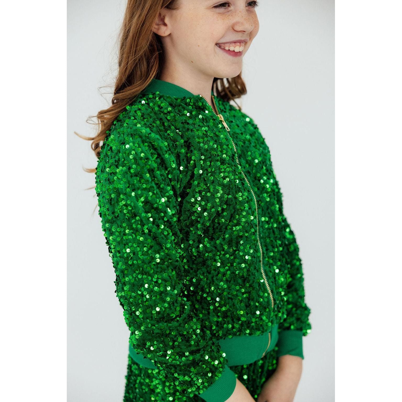 Kelly Green Velvet Sequin Jacket