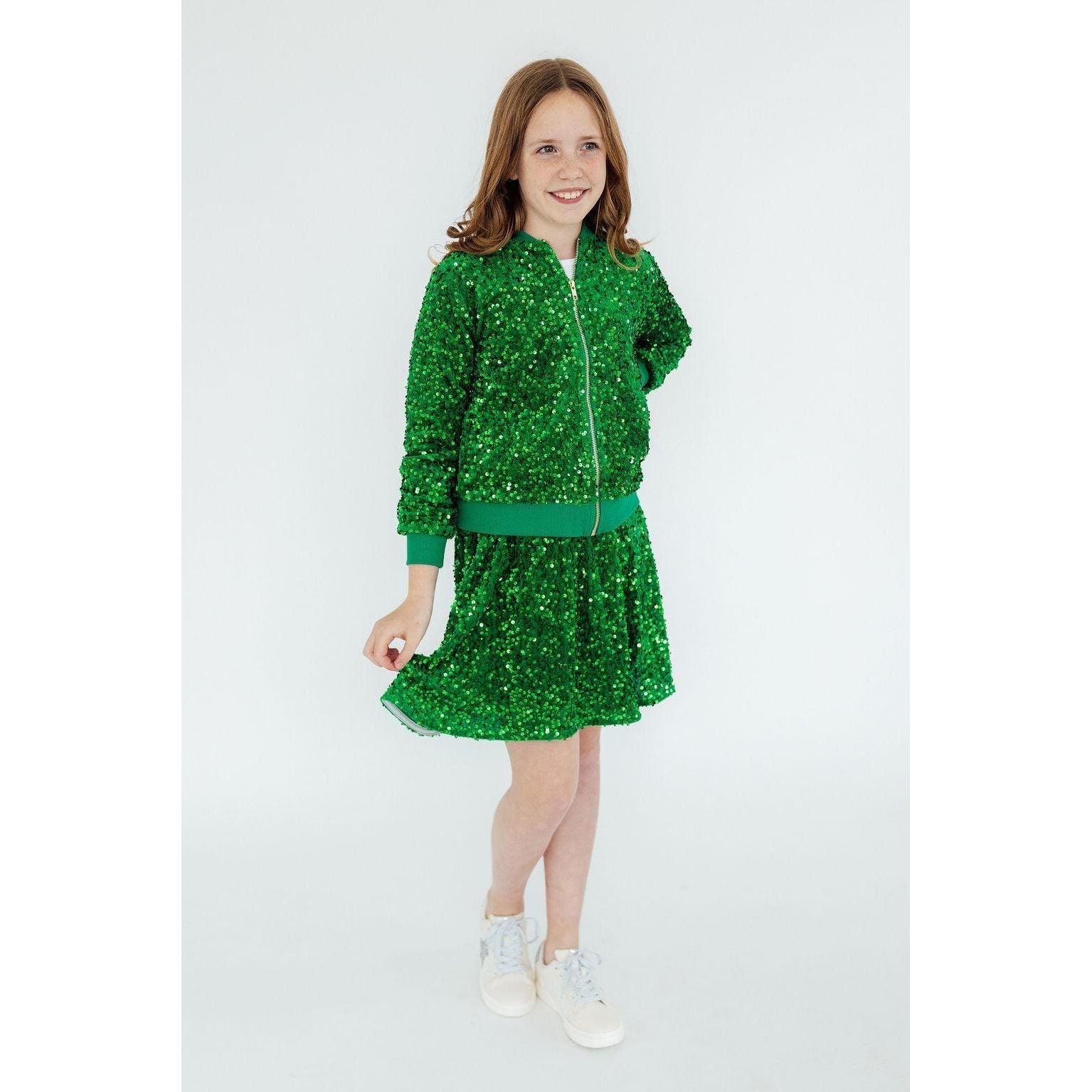 Kelly Green Velvet Sequin Jacket