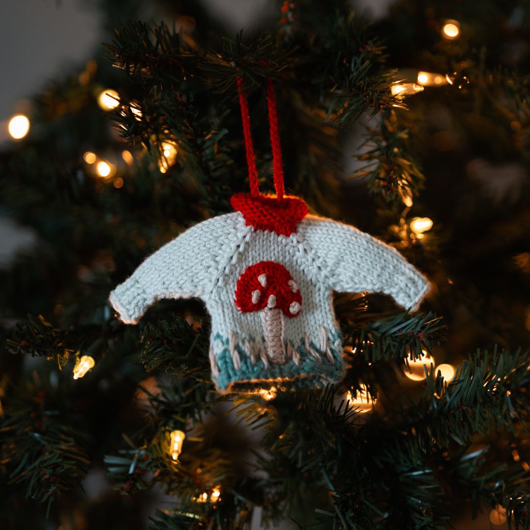 Mushroom Sweater Ornament - In Stock