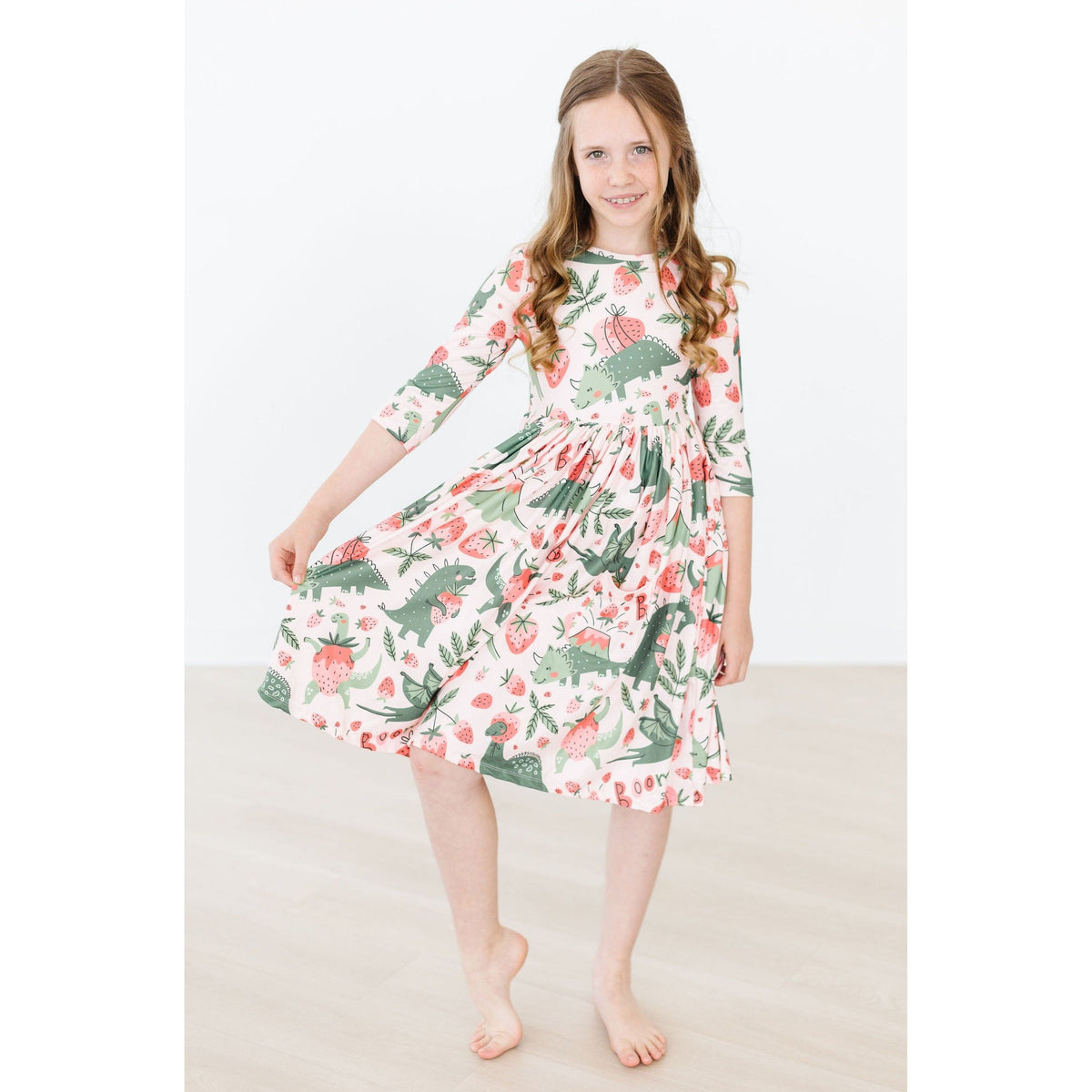 Hear Me Roar 3/4 Sleeve Pocket Twirl Dress