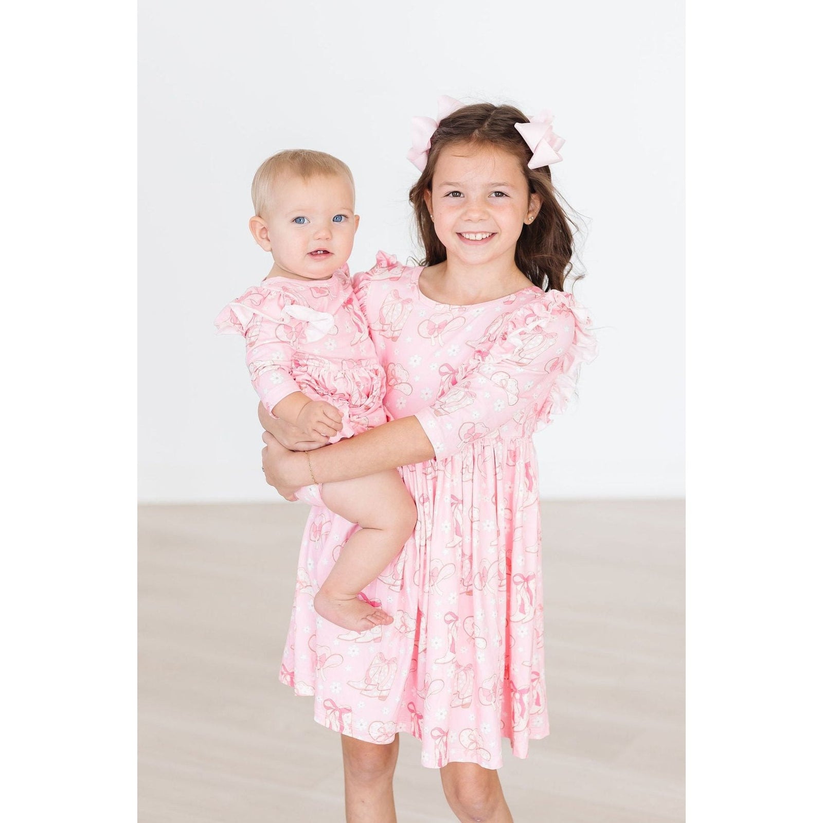 Howdy 3/4 Sleeve Flutter Twirl Bodysuit