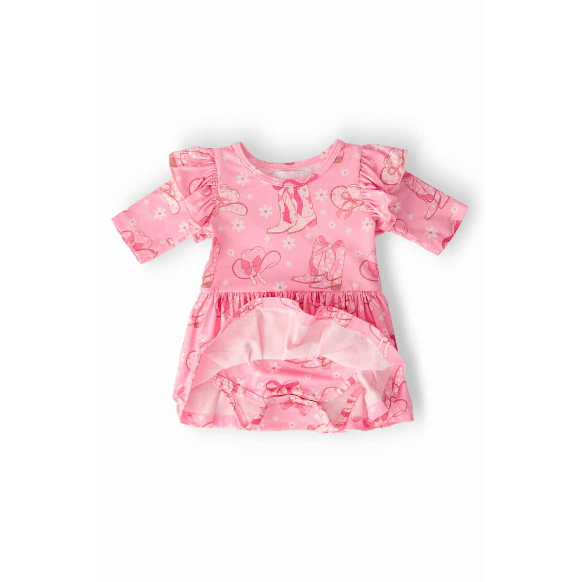 Howdy 3/4 Sleeve Flutter Twirl Bodysuit