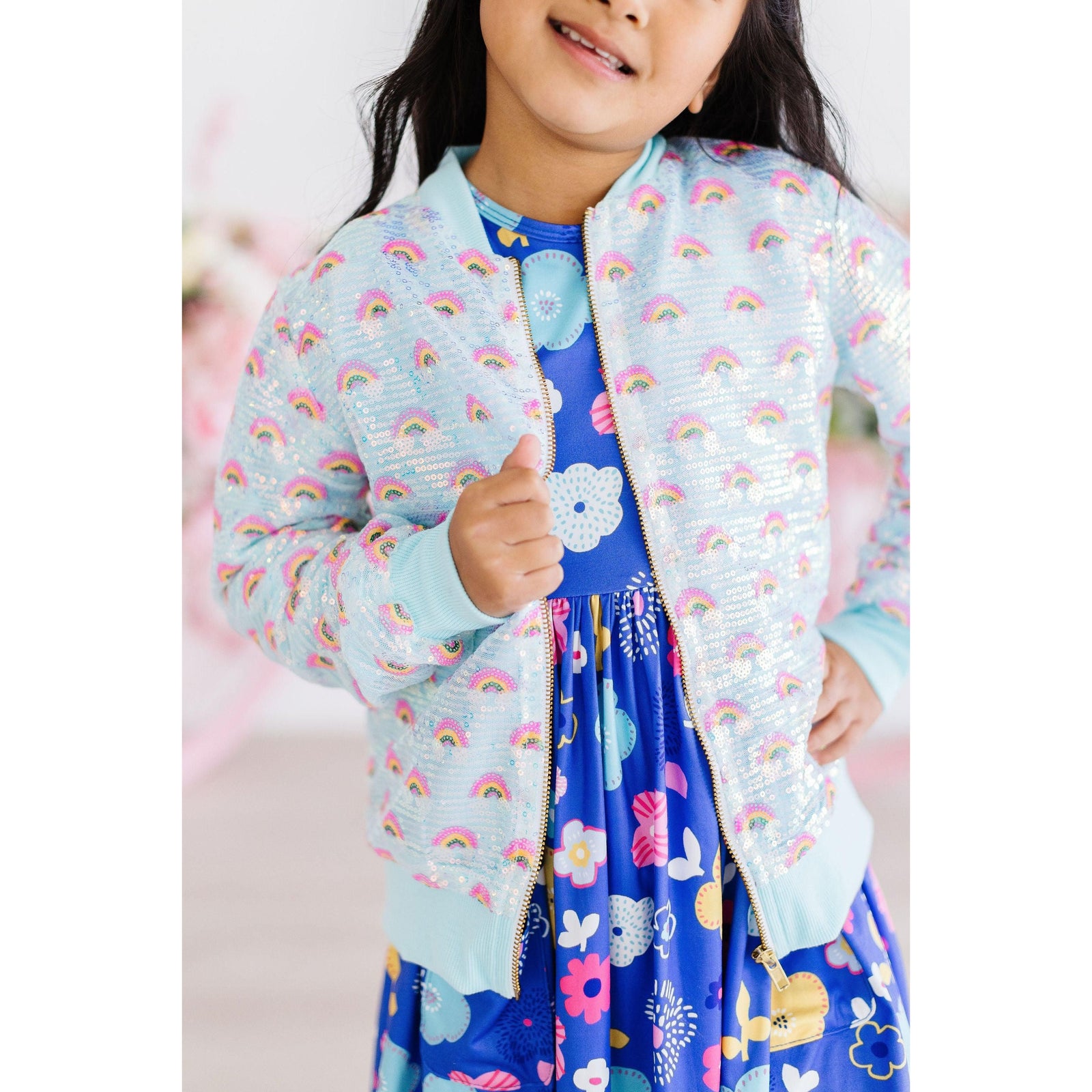 Mint Rainbow Sequin Jacket