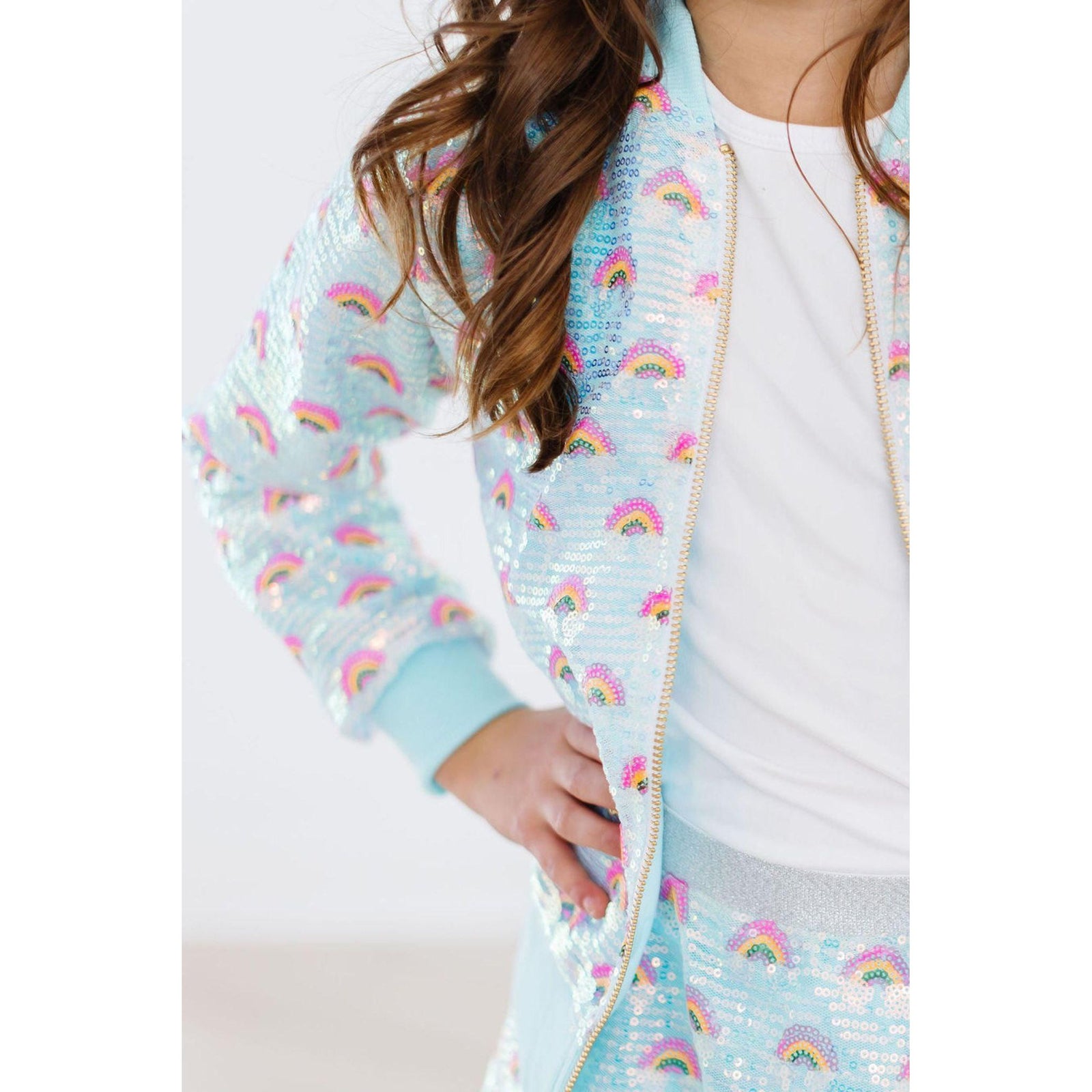 Mint Rainbow Sequin Jacket