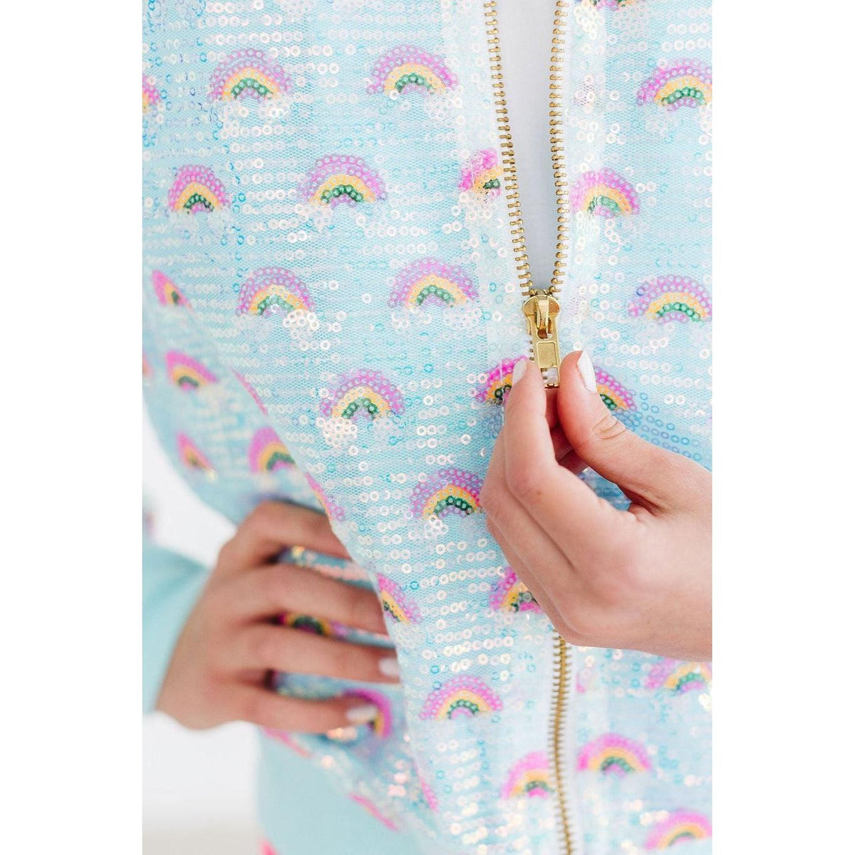 Mint Rainbow Sequin Jacket