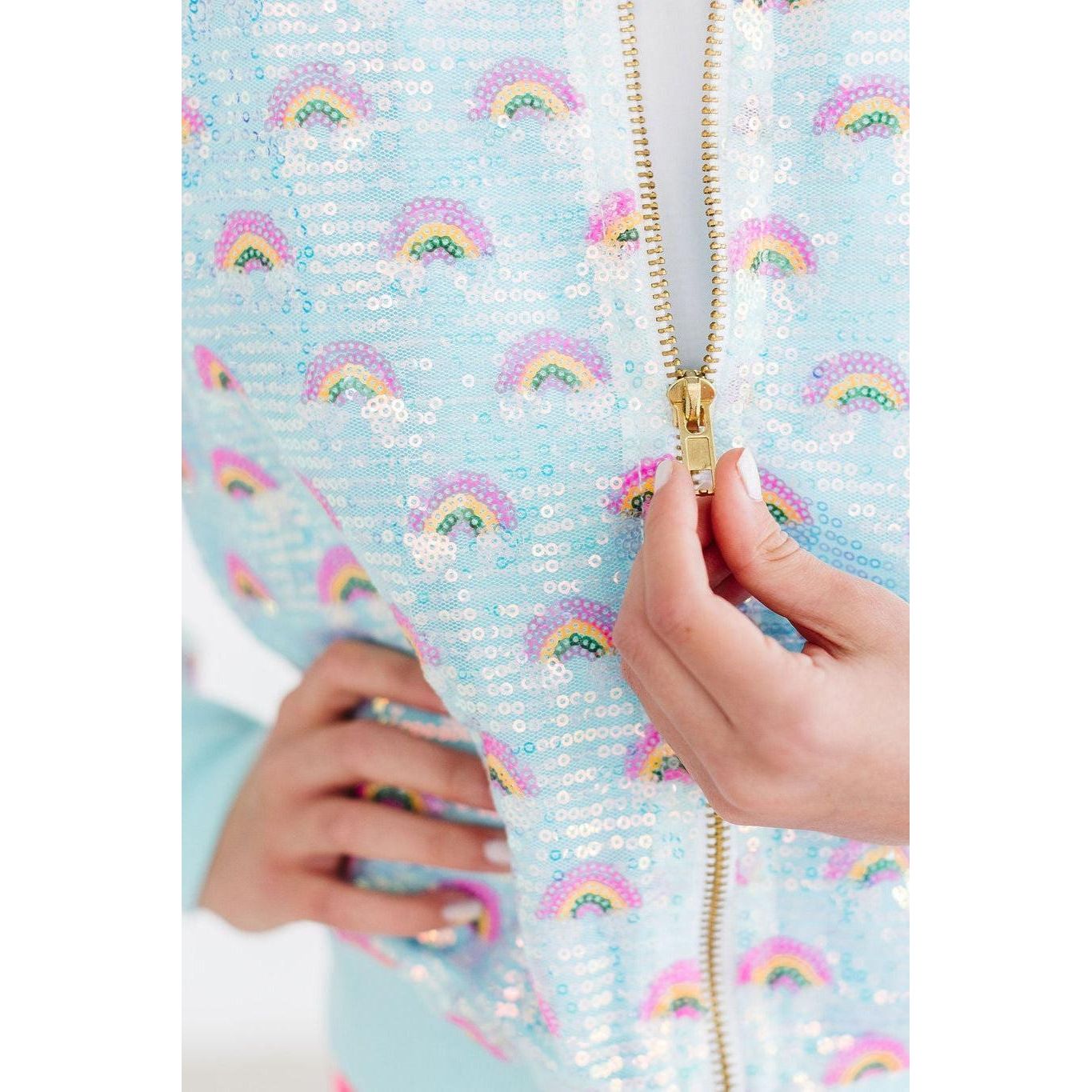 Mint Rainbow Sequin Jacket