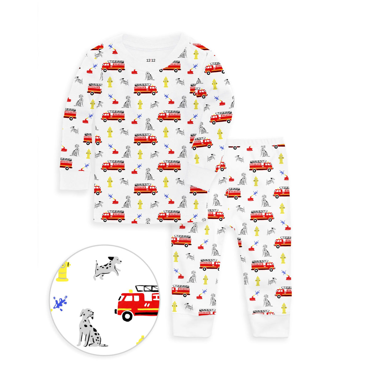 The Organic Long Sleeve Pajama Set [Fire Trucks]