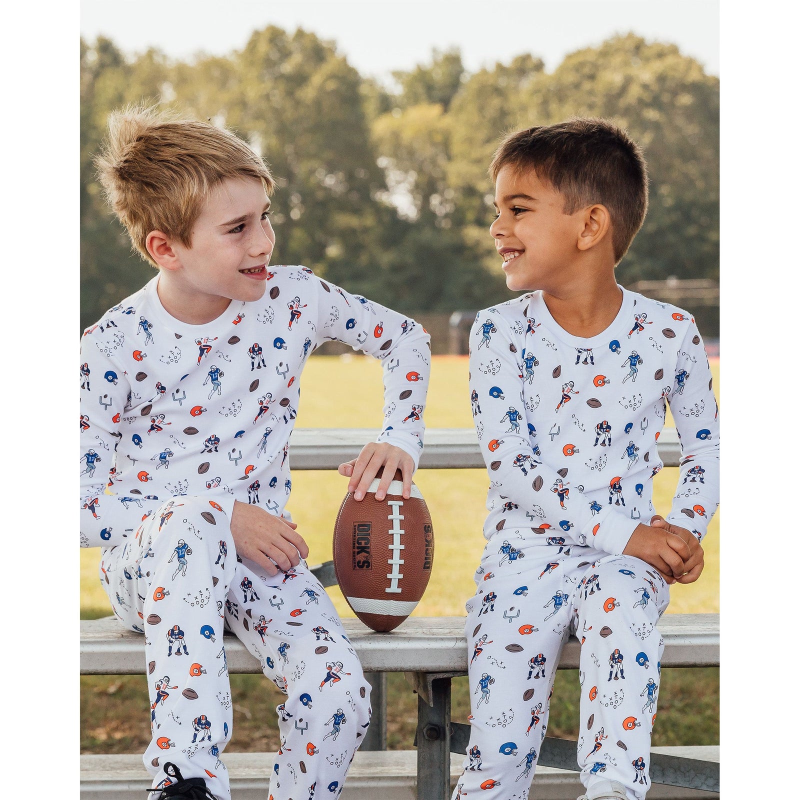 The Organic Long Sleeve Pajama Set [Football]