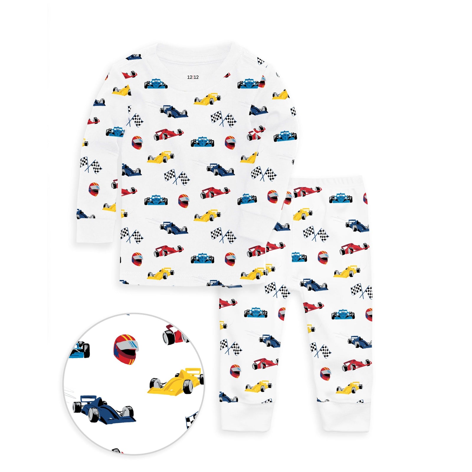 The Organic Long Sleeve Pajama Set [Race Cars]