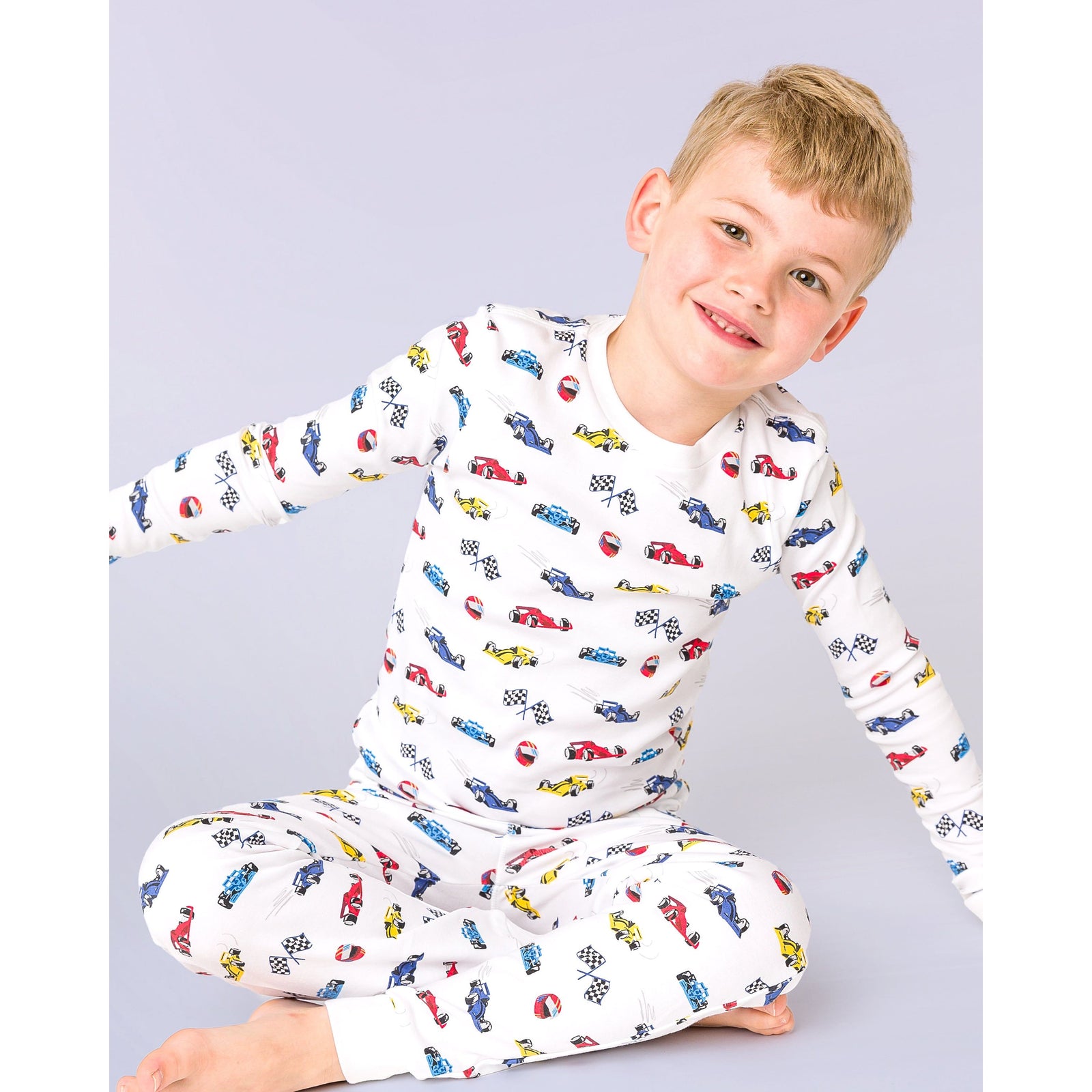 The Organic Long Sleeve Pajama Set [Race Cars]