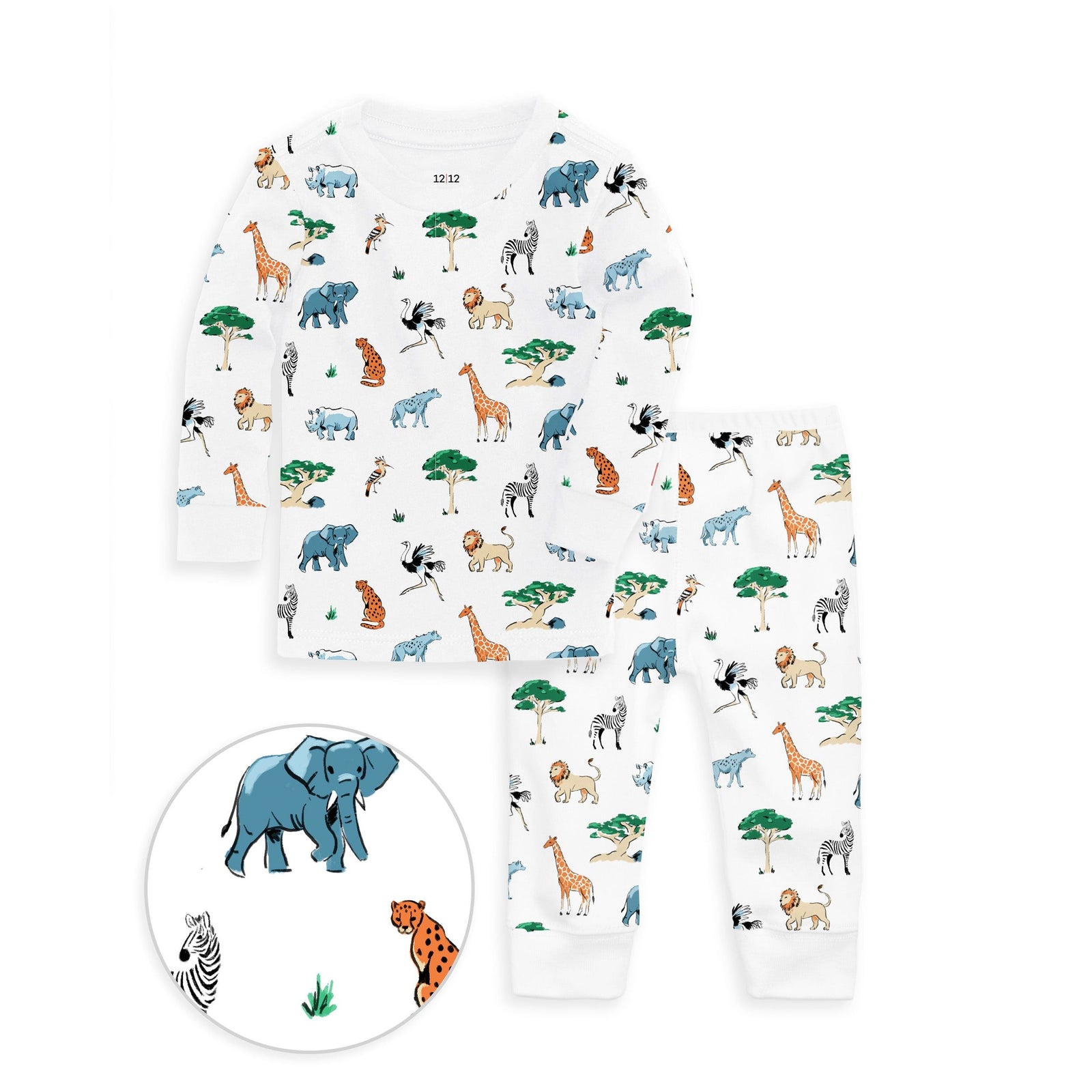 The Organic Long Sleeve Pajama Set [Wild Safari]