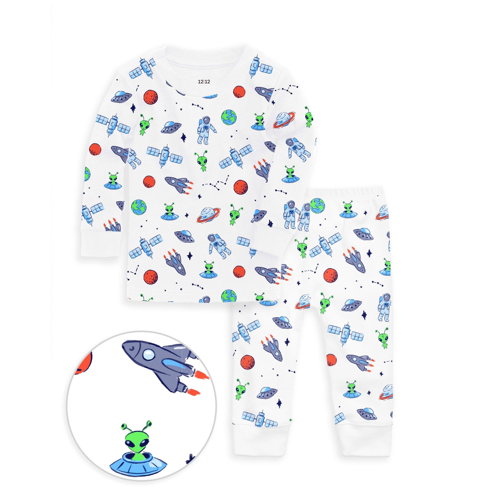 The Organic Long Sleeve Pajama Set [Aliens and Astronauts]