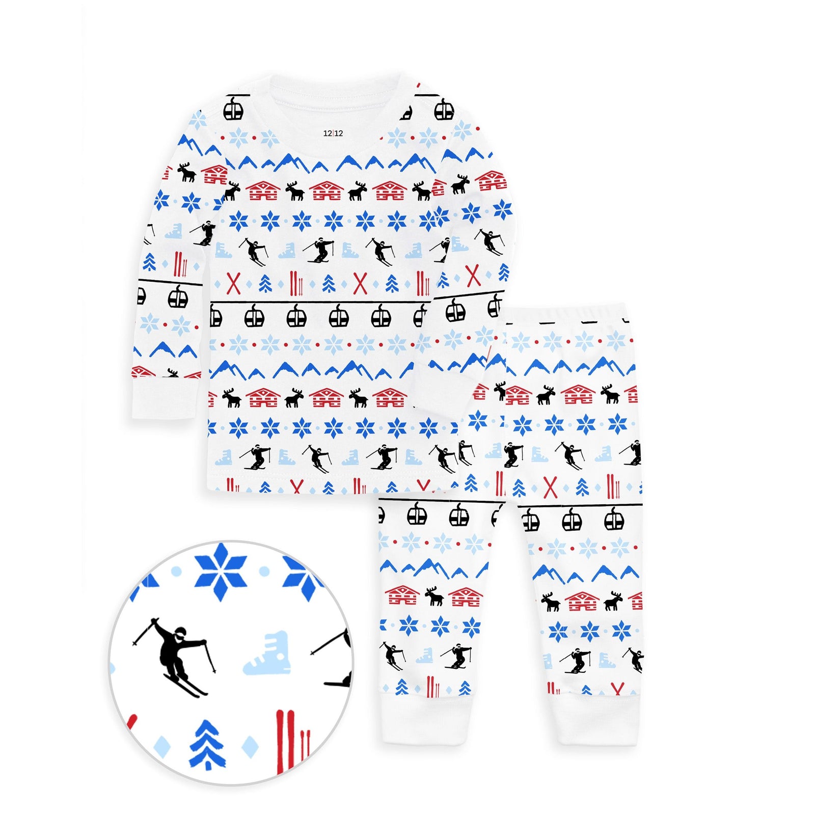 The Organic Long Sleeve Pajama Set [Alpine Ski]