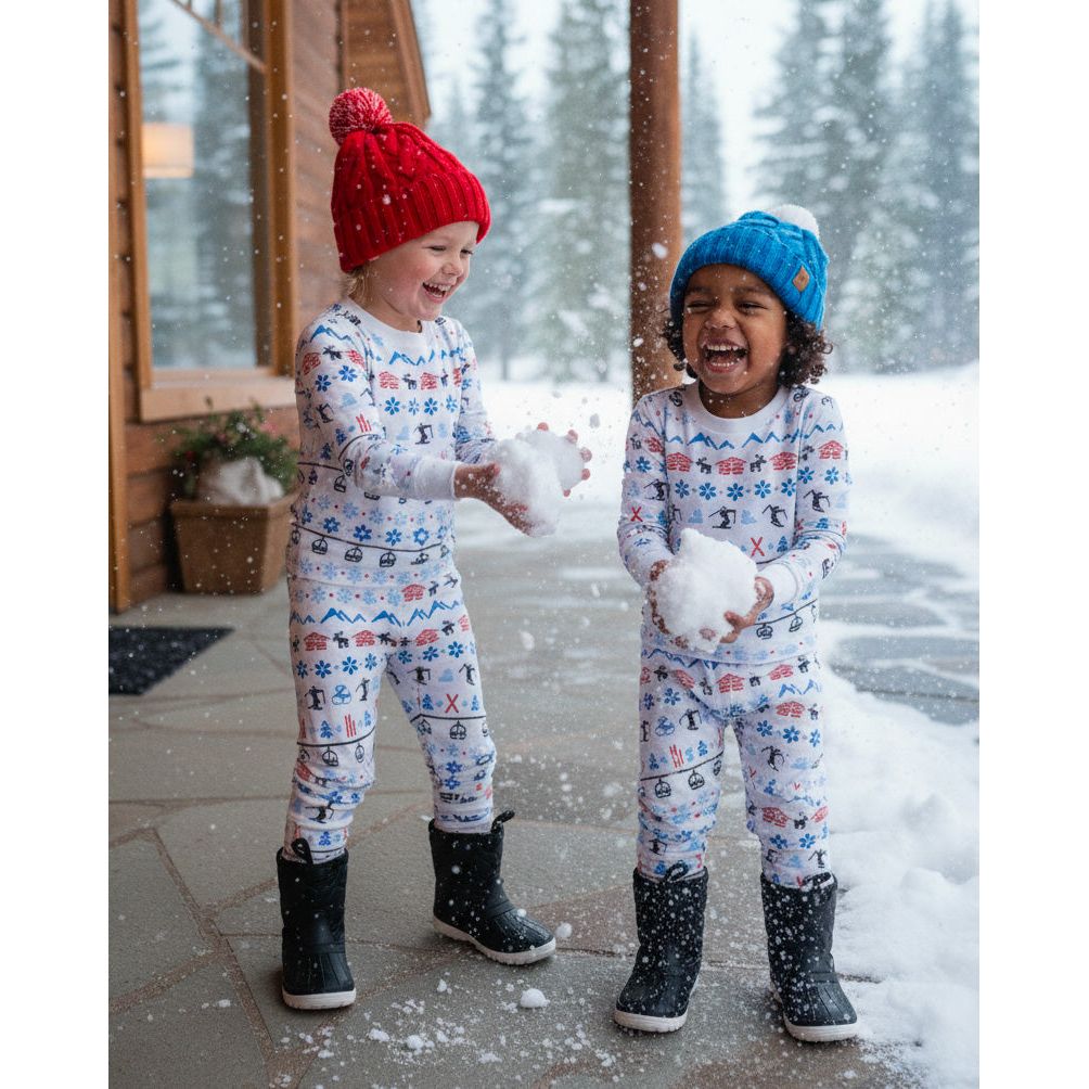 The Organic Long Sleeve Pajama Set [Alpine Ski]