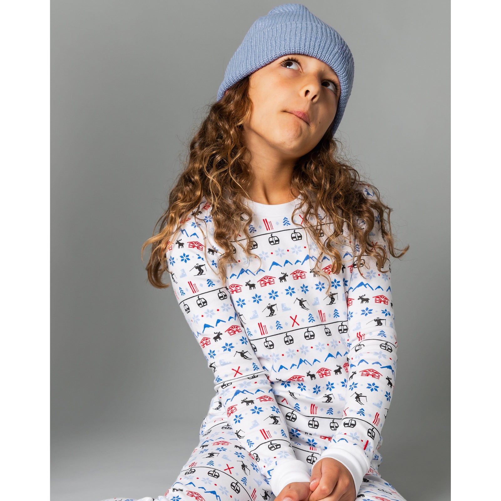 The Organic Long Sleeve Pajama Set [Alpine Ski]
