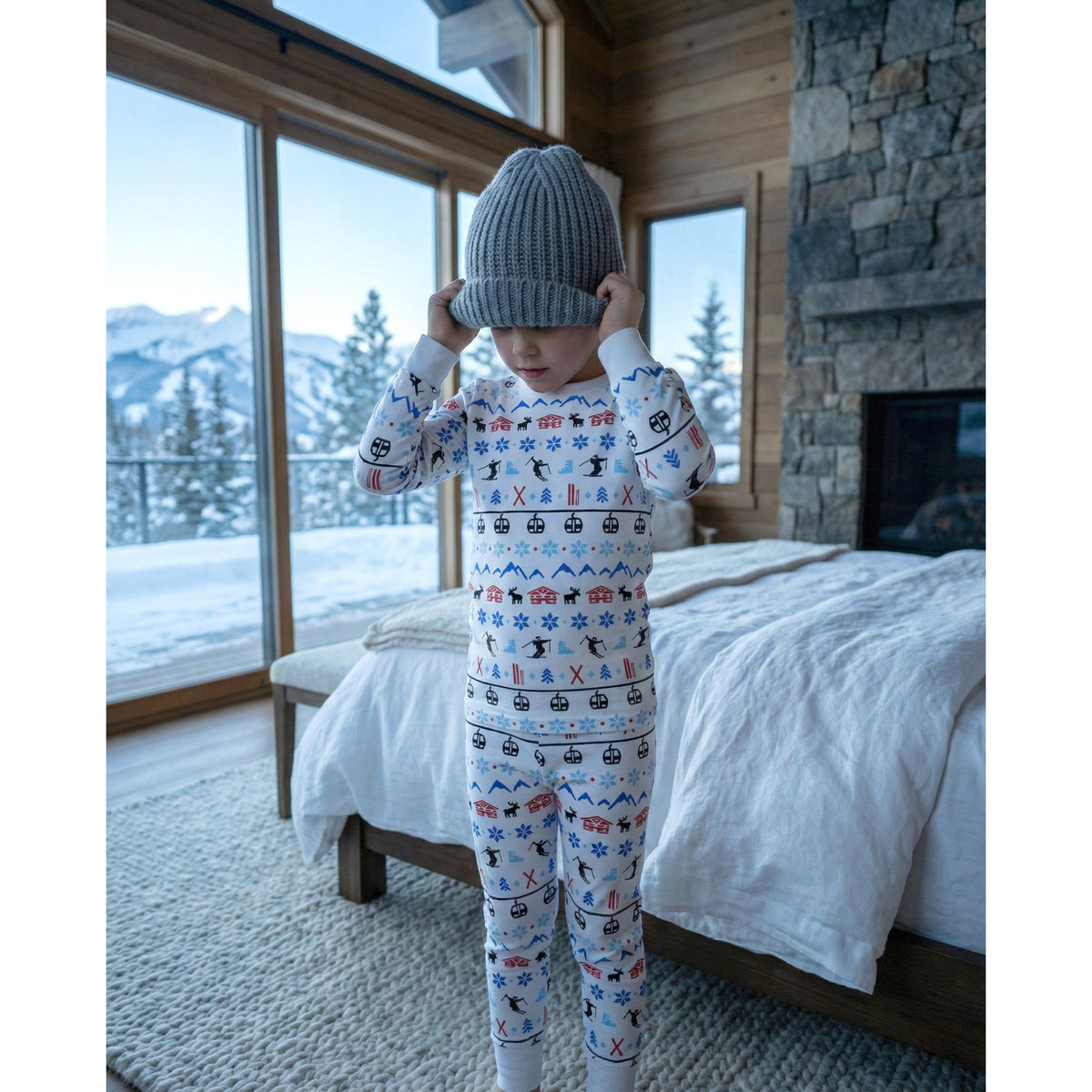 The Organic Long Sleeve Pajama Set [Alpine Ski]