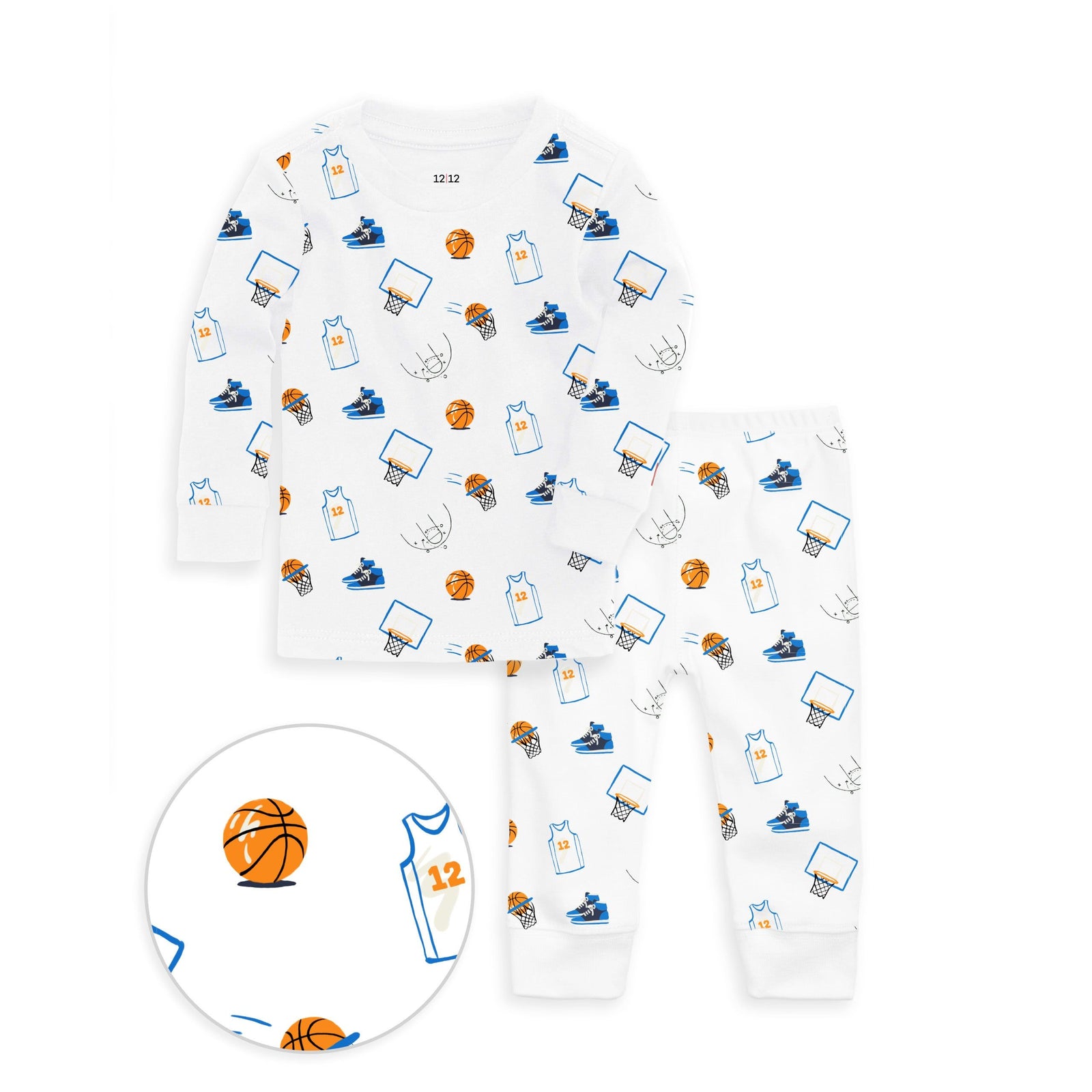 The Organic Long Sleeve Pajama Set [Basketball]
