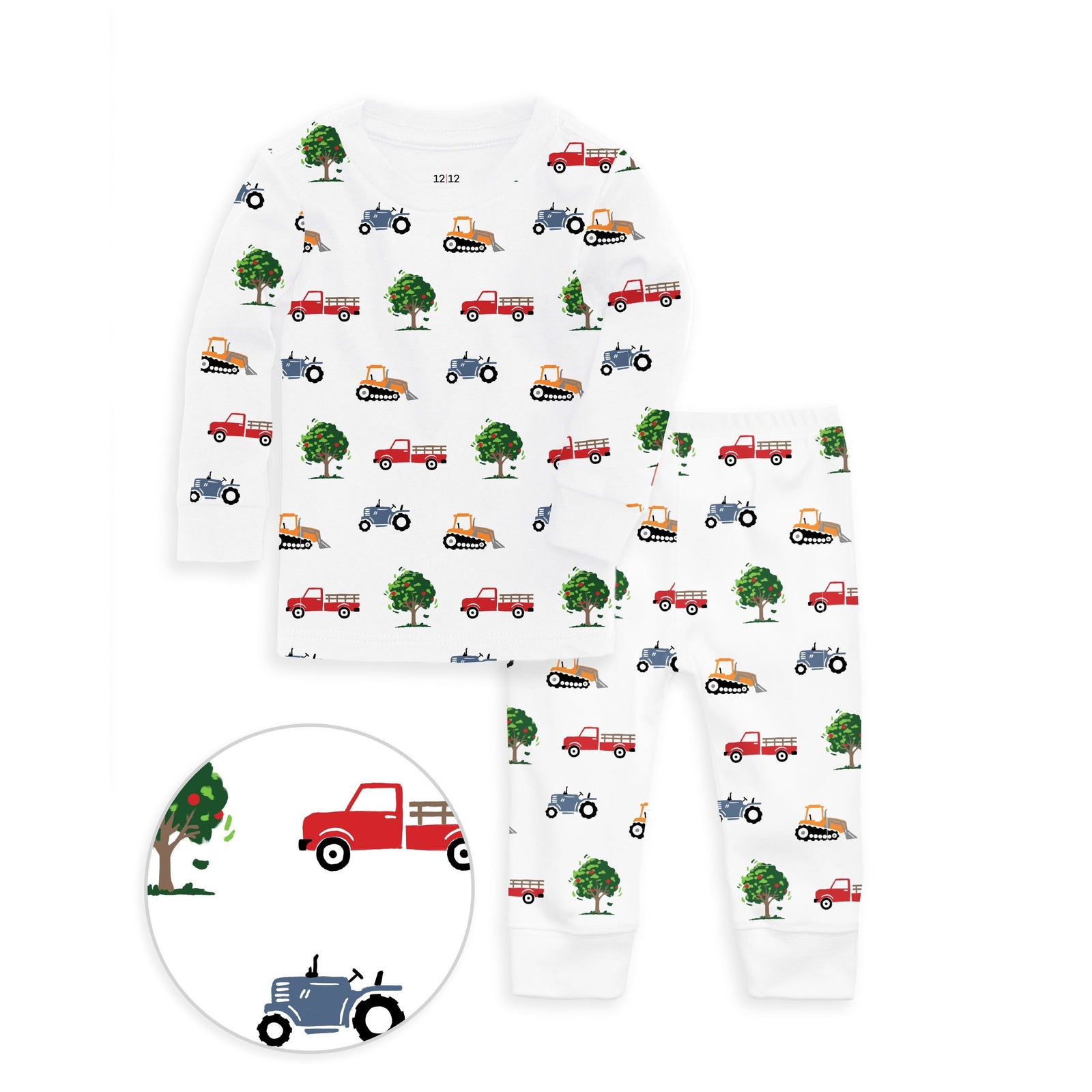 The Organic Long Sleeve Pajama Set [Farm Trucks]