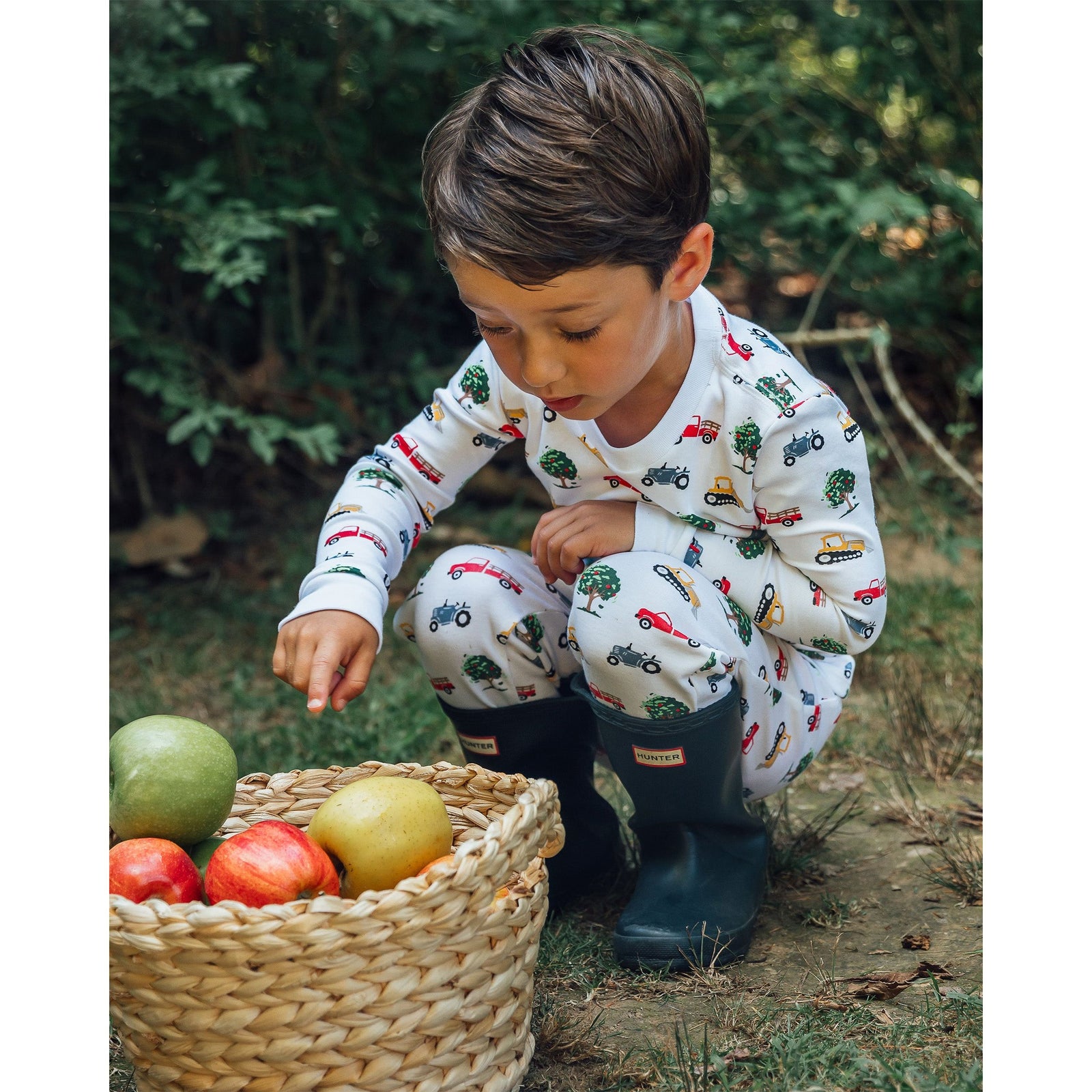 The Organic Long Sleeve Pajama Set [Farm Trucks]