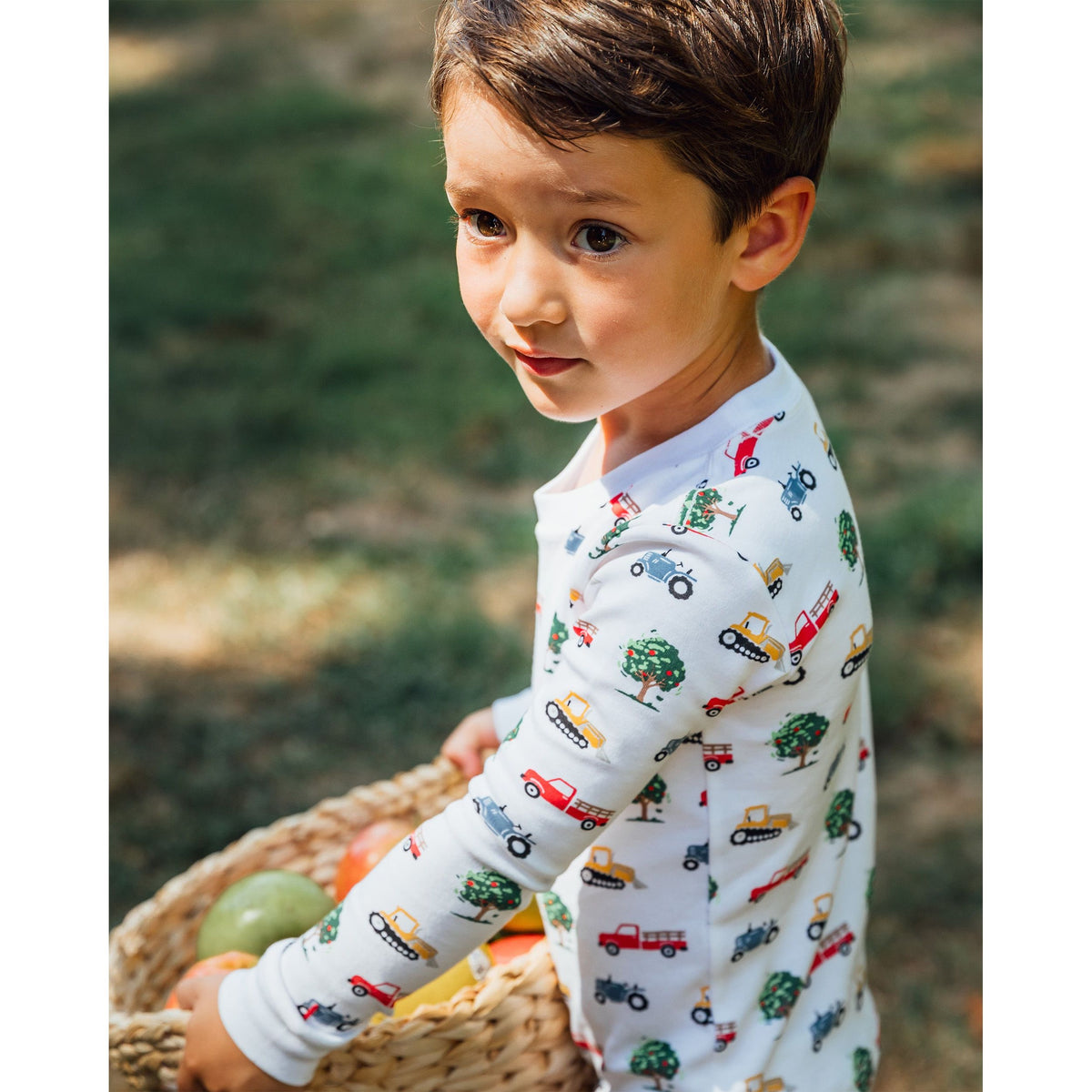 The Organic Long Sleeve Pajama Set [Farm Trucks]