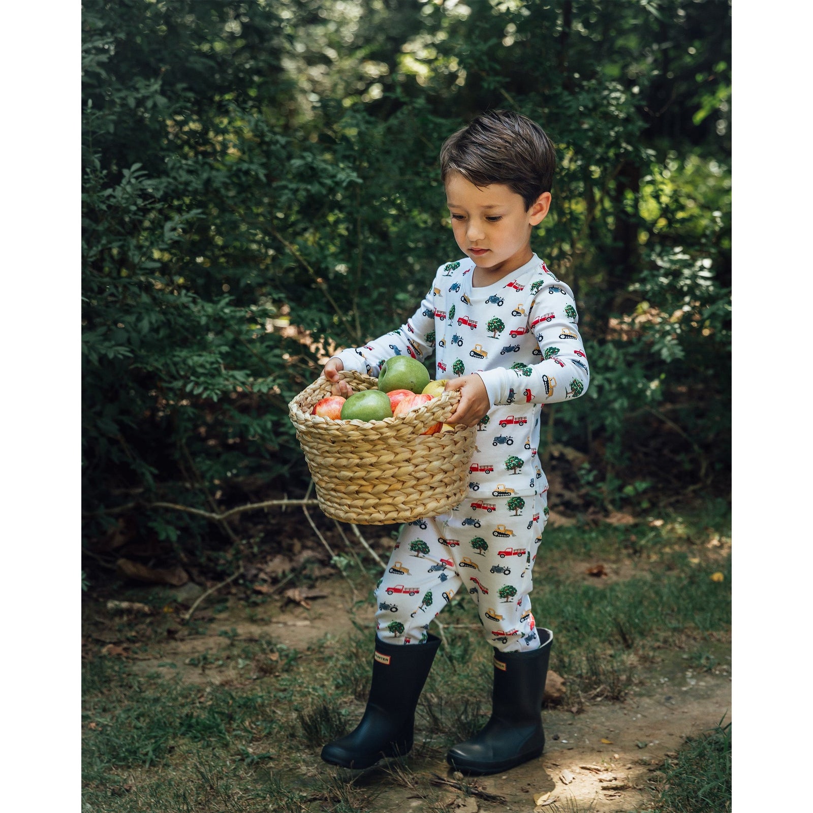 The Organic Long Sleeve Pajama Set [Farm Trucks]