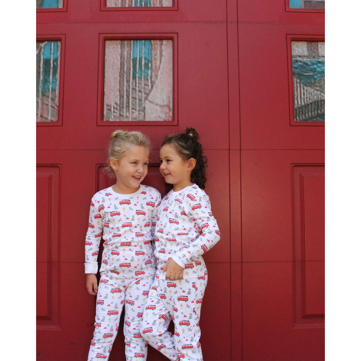 The Organic Long Sleeve Pajama Set [Fire Trucks]