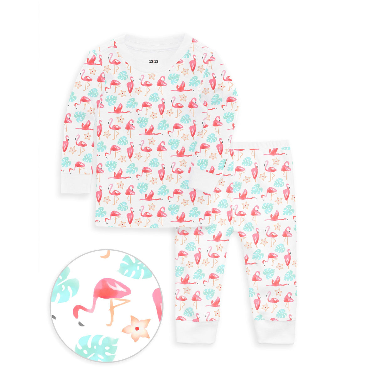 The Organic Long Sleeve Pajama Set [Flamingos]