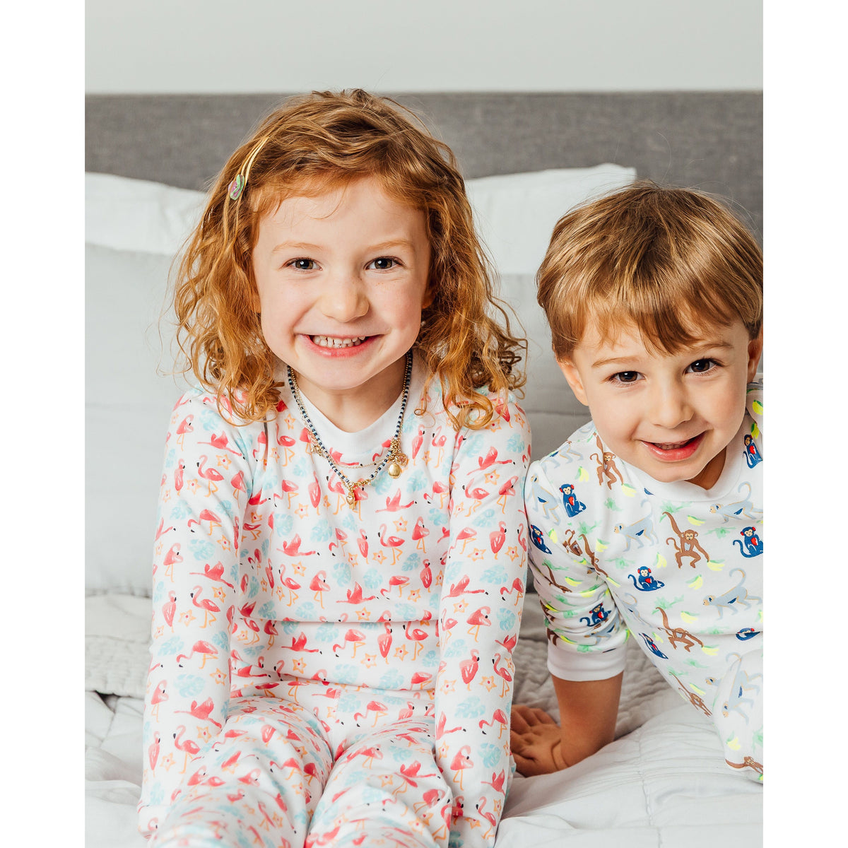 The Organic Long Sleeve Pajama Set [Flamingos]
