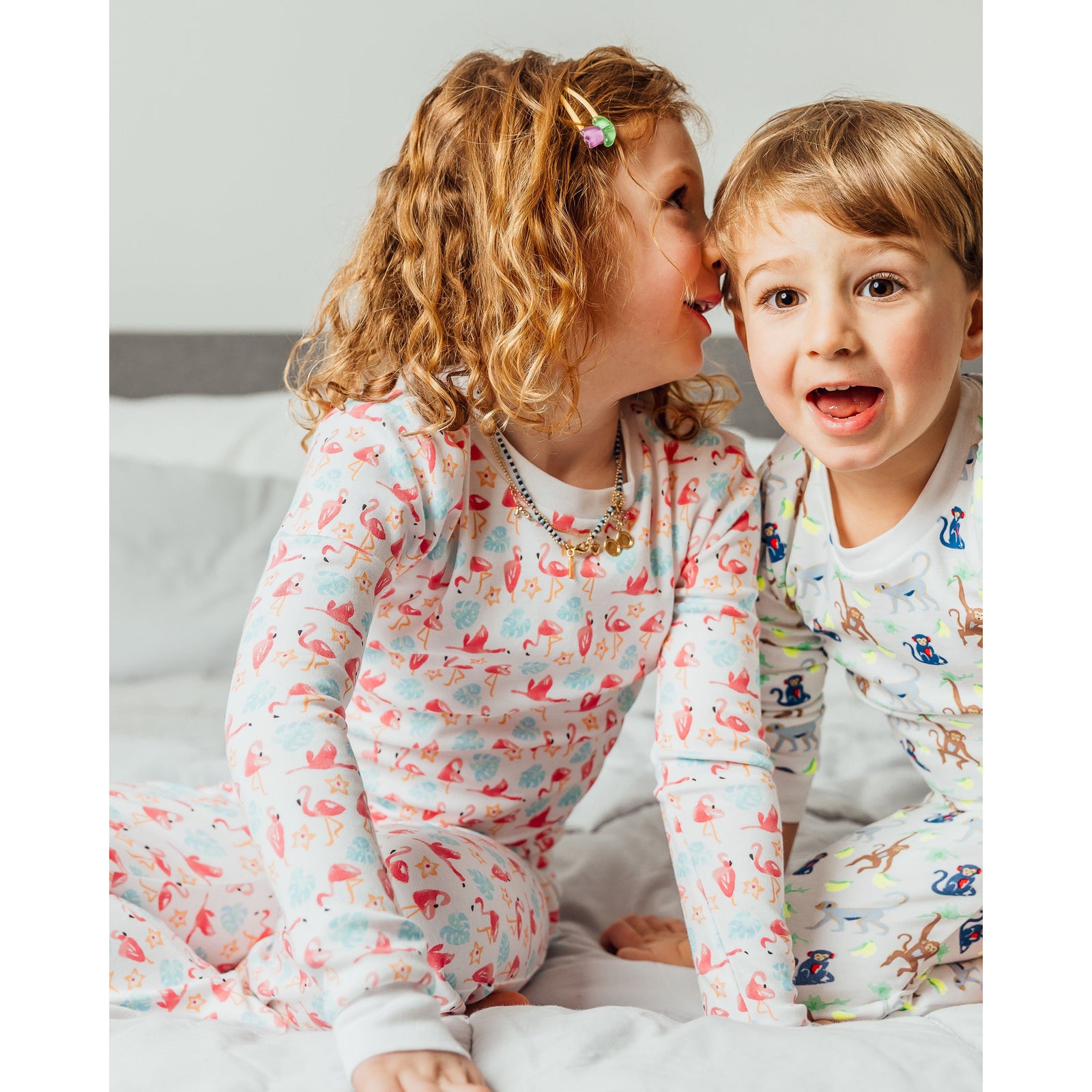 The Organic Long Sleeve Pajama Set [Flamingos]