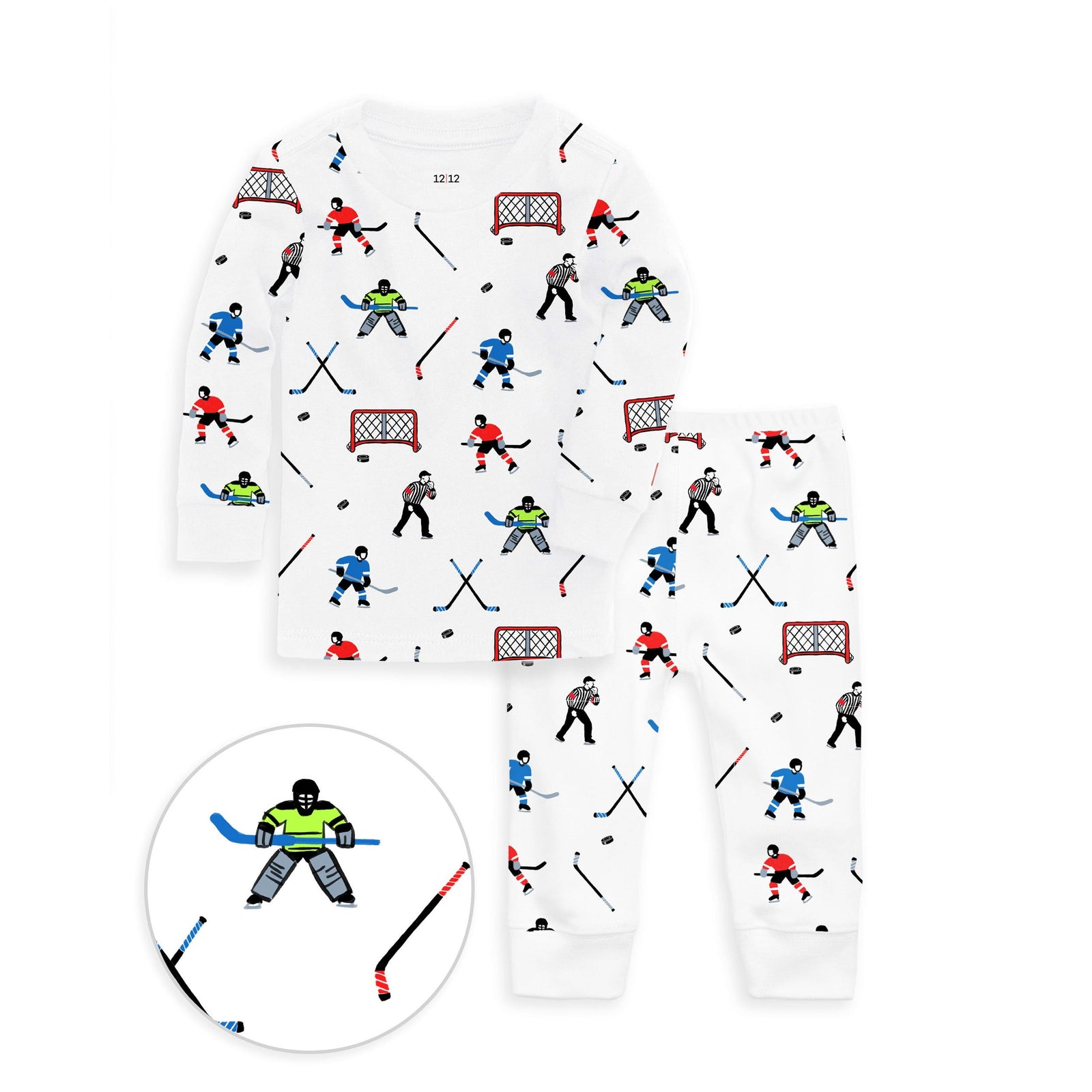 The Organic Long Sleeve Pajama Set [Hockey]