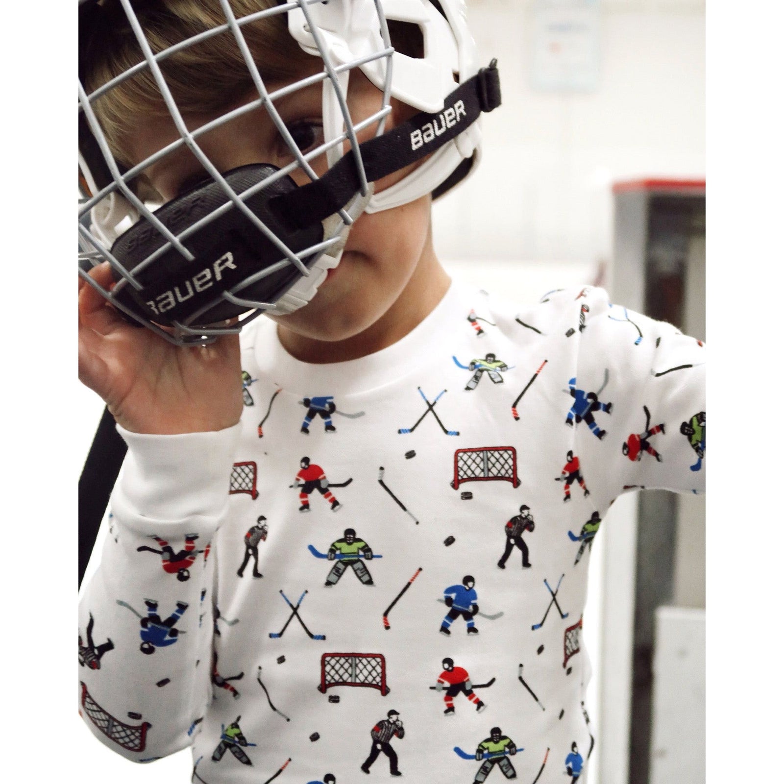 The Organic Long Sleeve Pajama Set [Hockey]