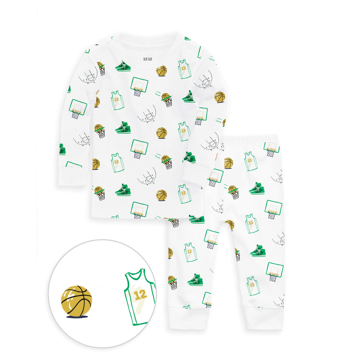 The Organic Long Sleeve Pajama Set [Hoops]