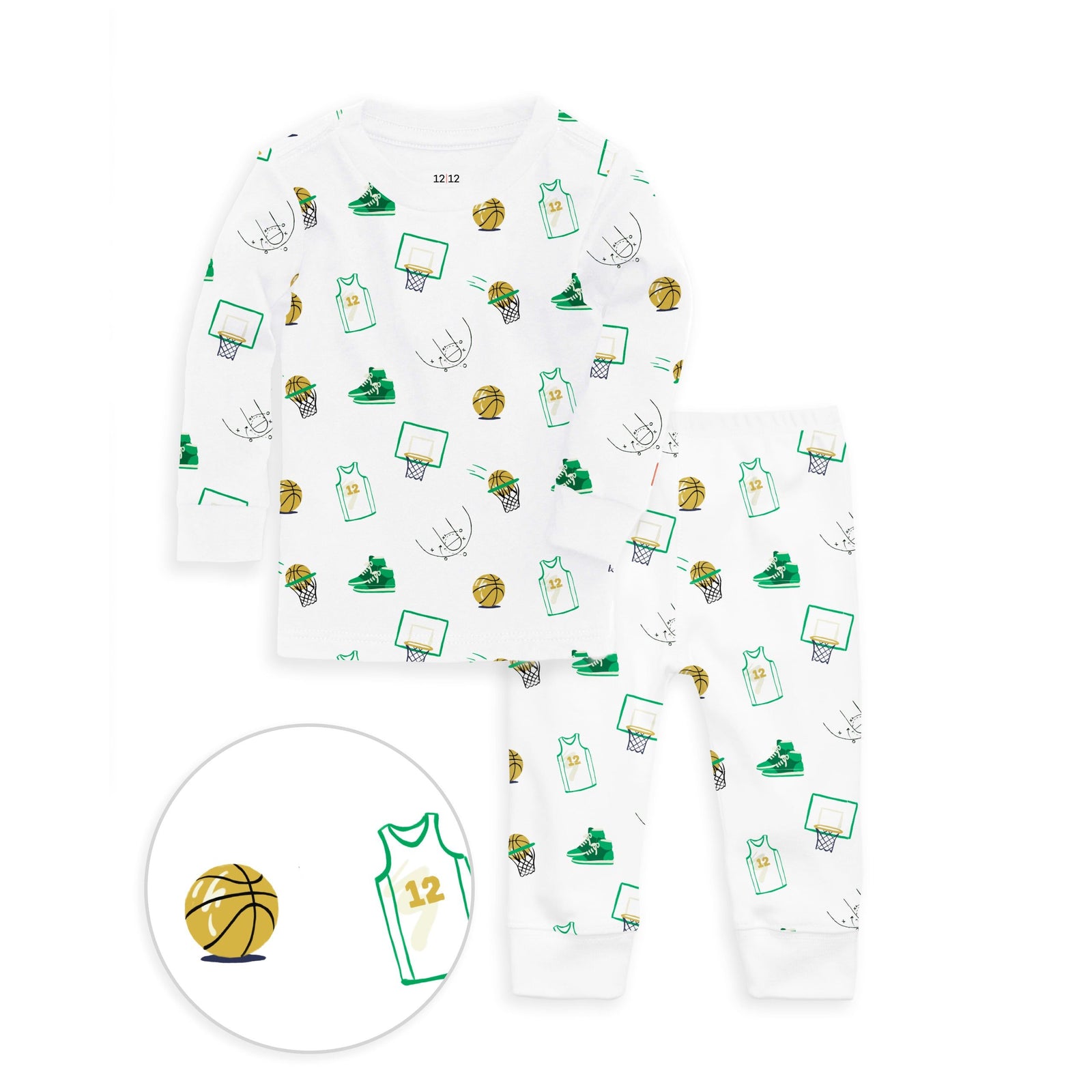 The Organic Long Sleeve Pajama Set [Hoops]