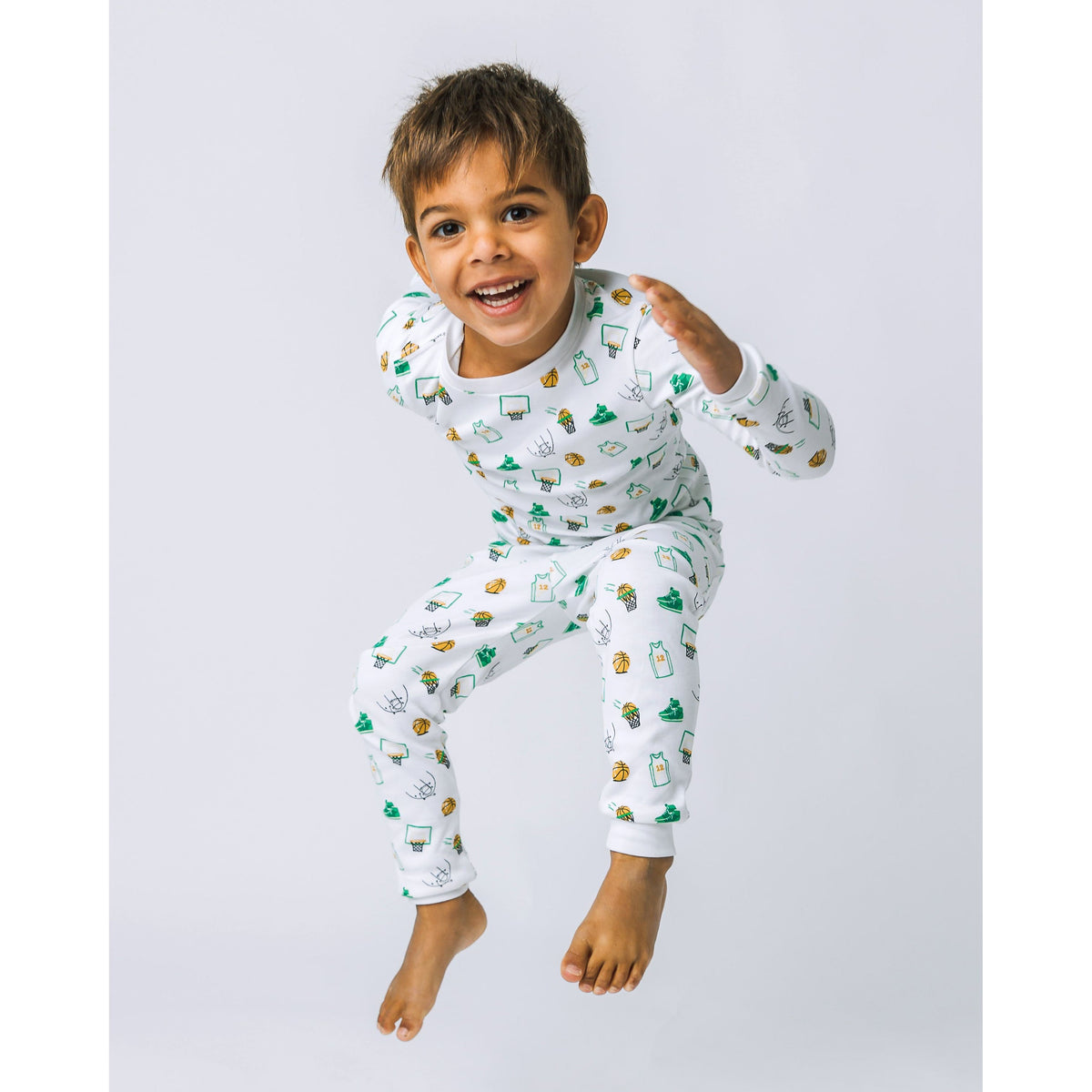 The Organic Long Sleeve Pajama Set [Hoops]
