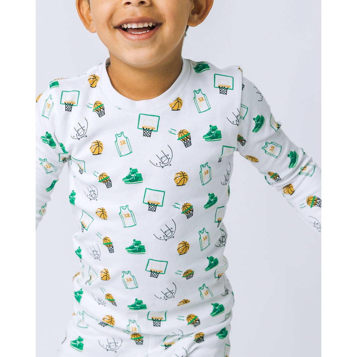 The Organic Long Sleeve Pajama Set [Hoops]