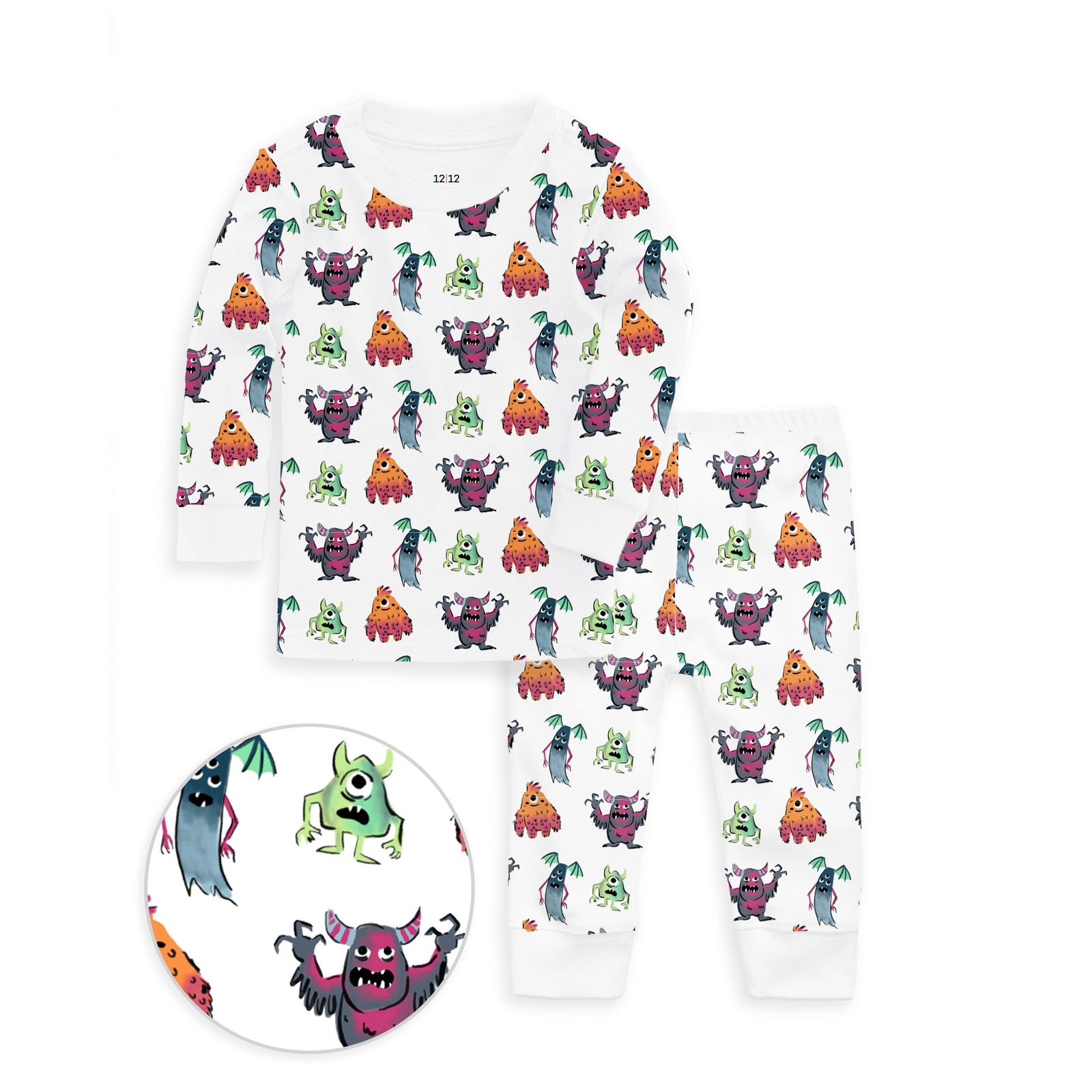 The Organic Long Sleeve Pajama Set [Monster Mash]