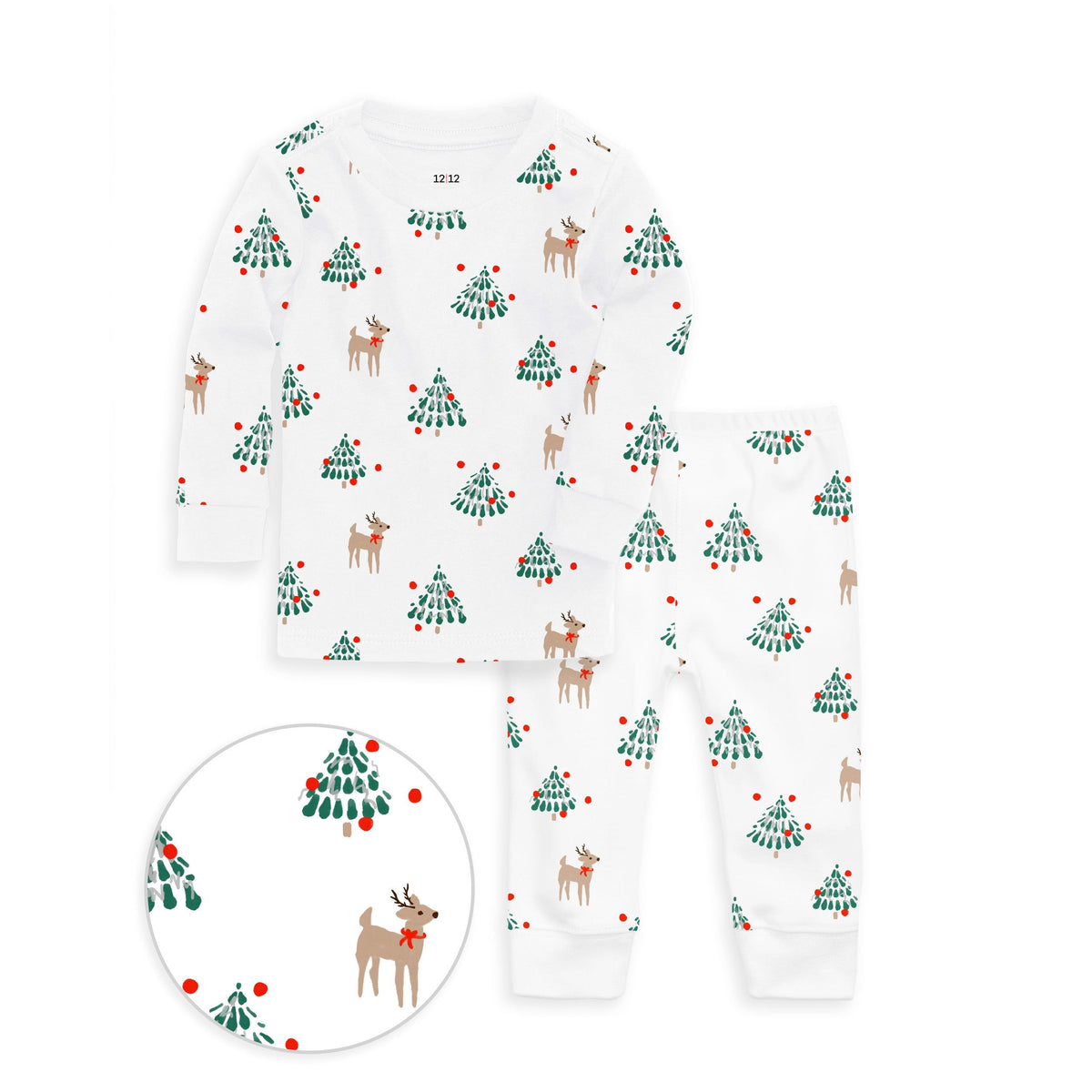 The Organic Long Sleeve Pajama Set [Tinsel Trees]