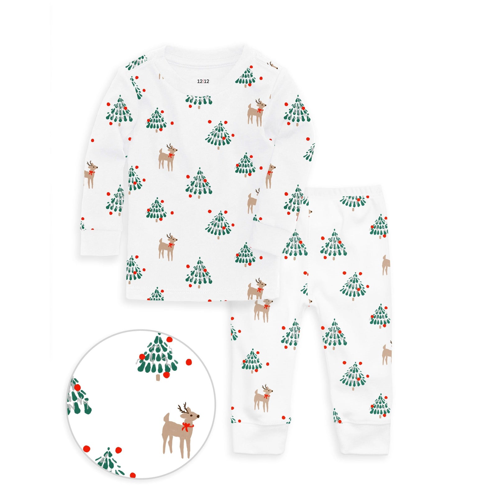The Organic Long Sleeve Pajama Set [Tinsel Trees]