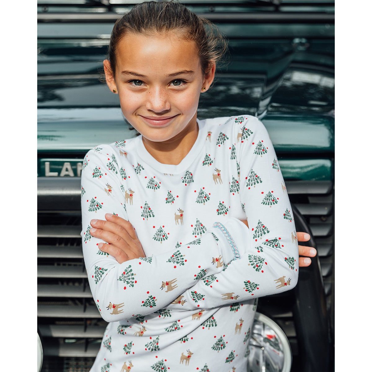 The Organic Long Sleeve Pajama Set [Tinsel Trees]