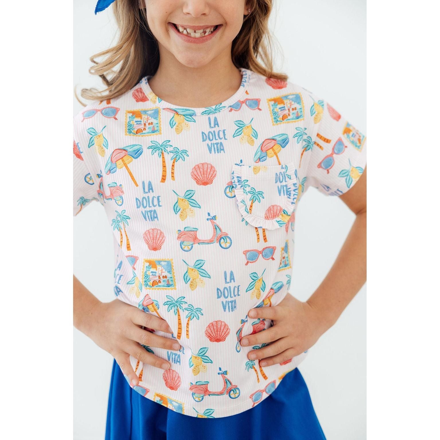 La Dolce Vita Ruffle Pocket Tee